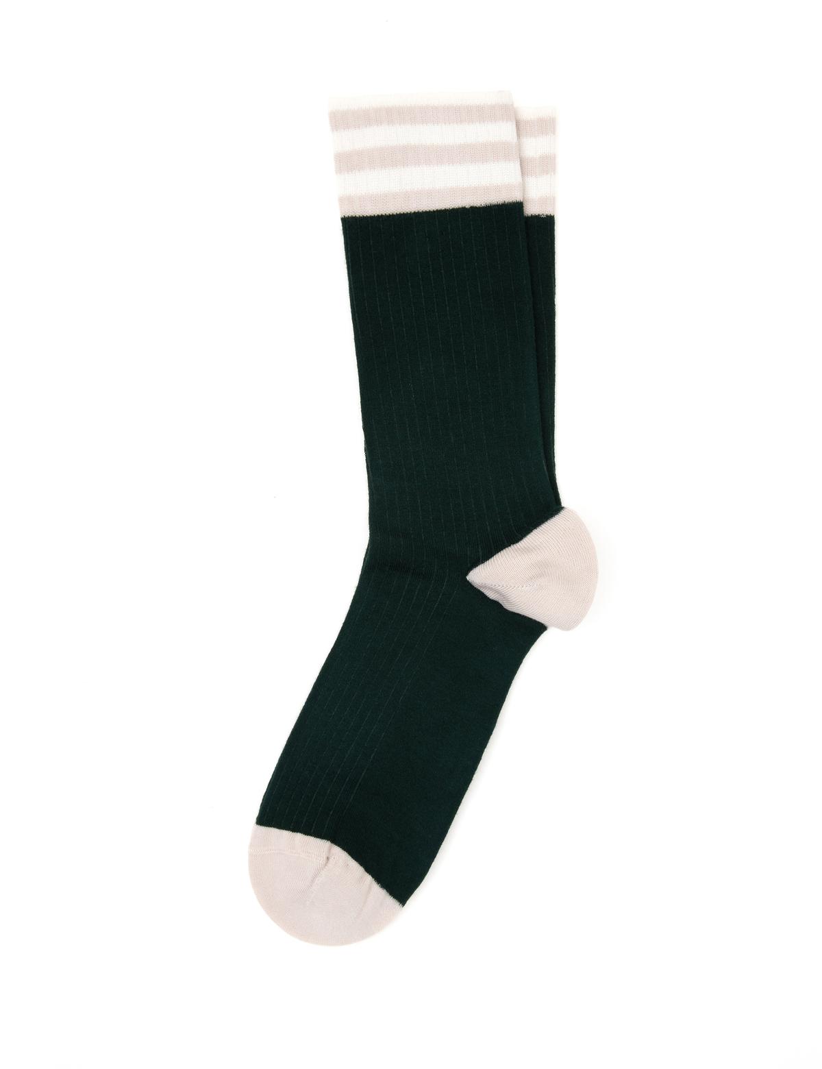 Erkek Bambu Karışımlı Yeşil Soket Desenli Çorap - 50299887002