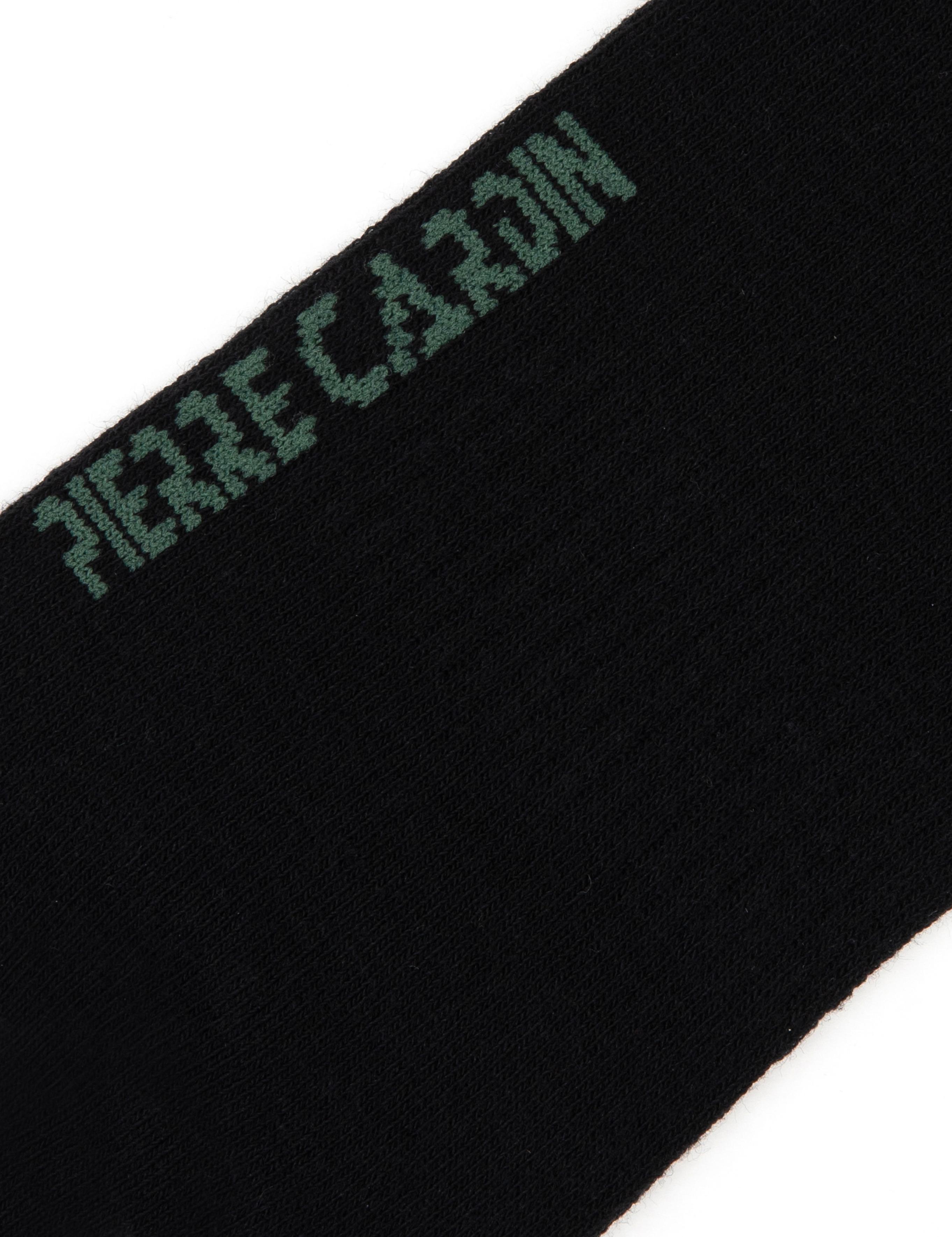 Erkek Pamuk Karışımlı Siyah Soket Desenli Çorap