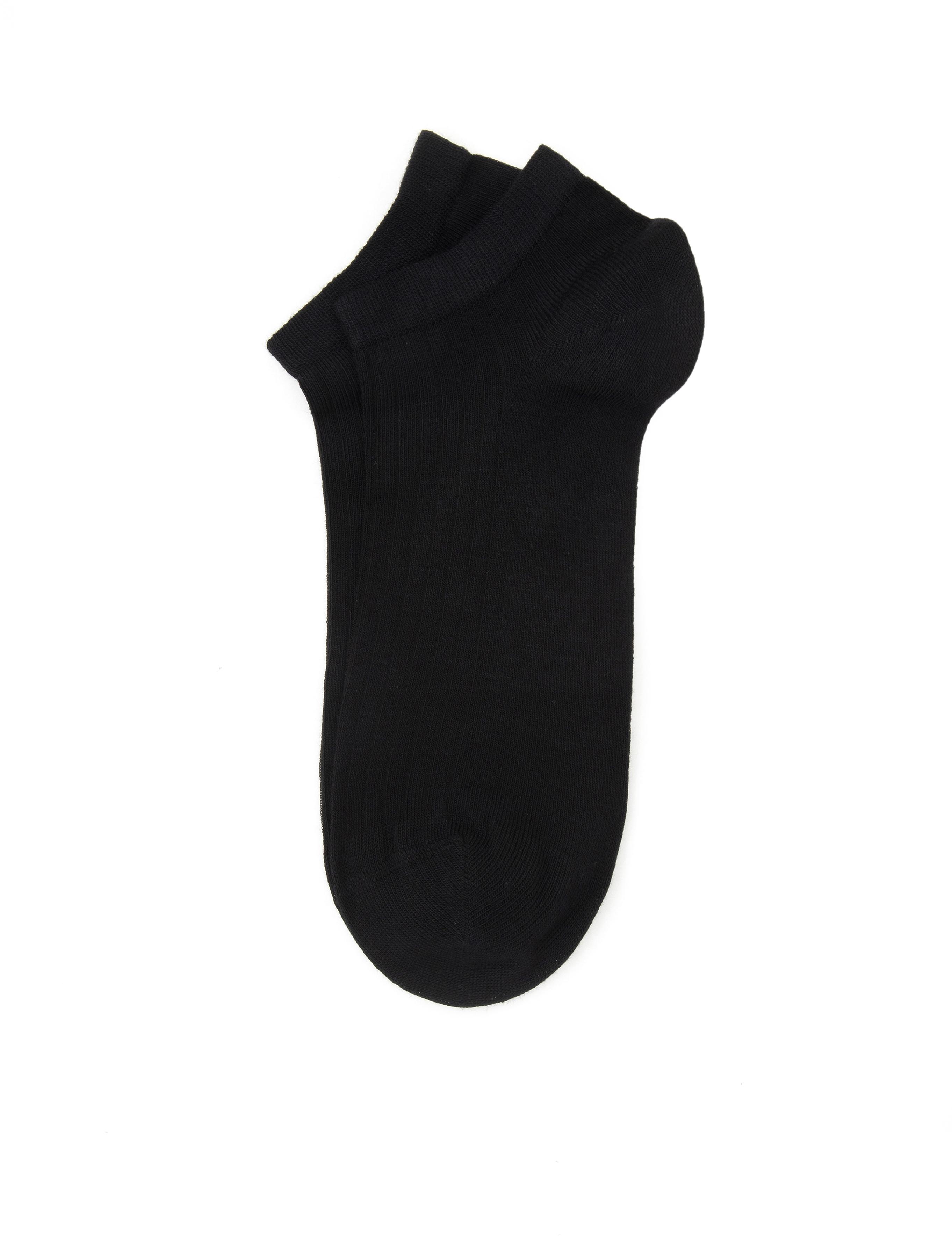 Erkek Bambu Karışımlı Siyah Patik Desenli Çorap