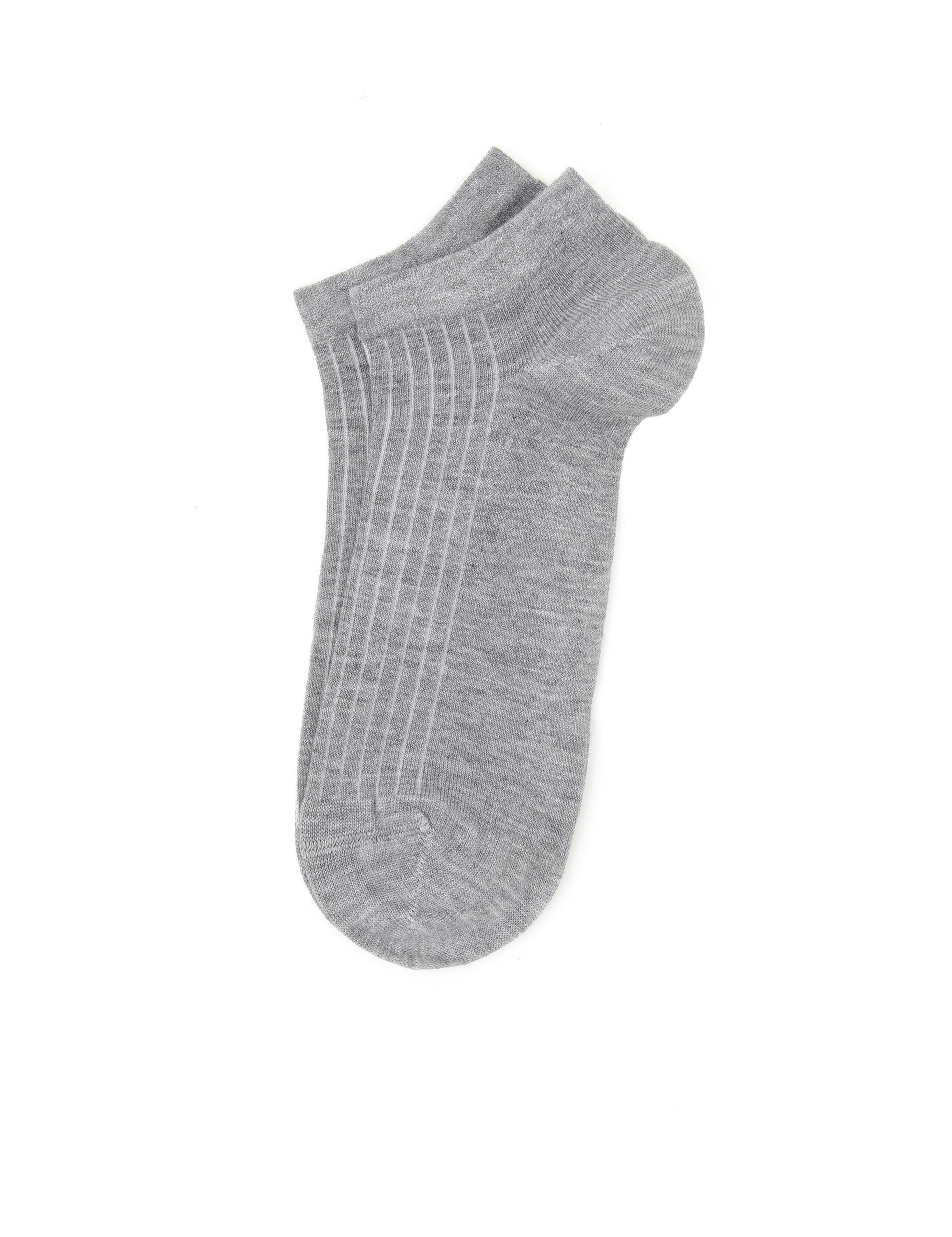 Erkek Bambu Karışımlı Gri Patik Desenli Çorap