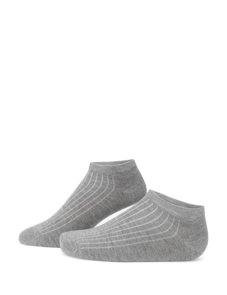 Erkek Bambu Karışımlı Gri Patik Desenli Çorap - 50299897003