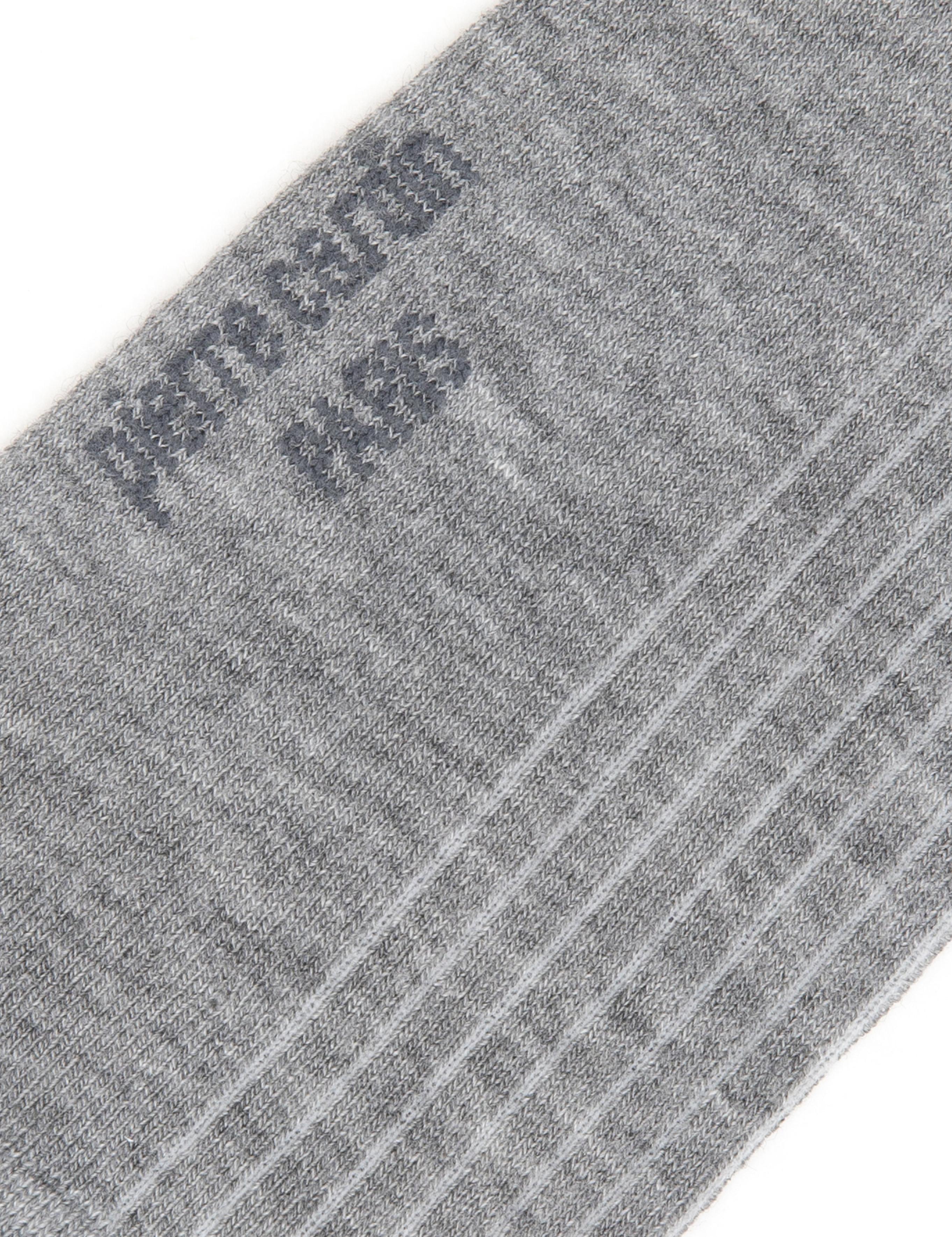 Erkek Bambu Karışımlı Gri Patik Desenli Çorap