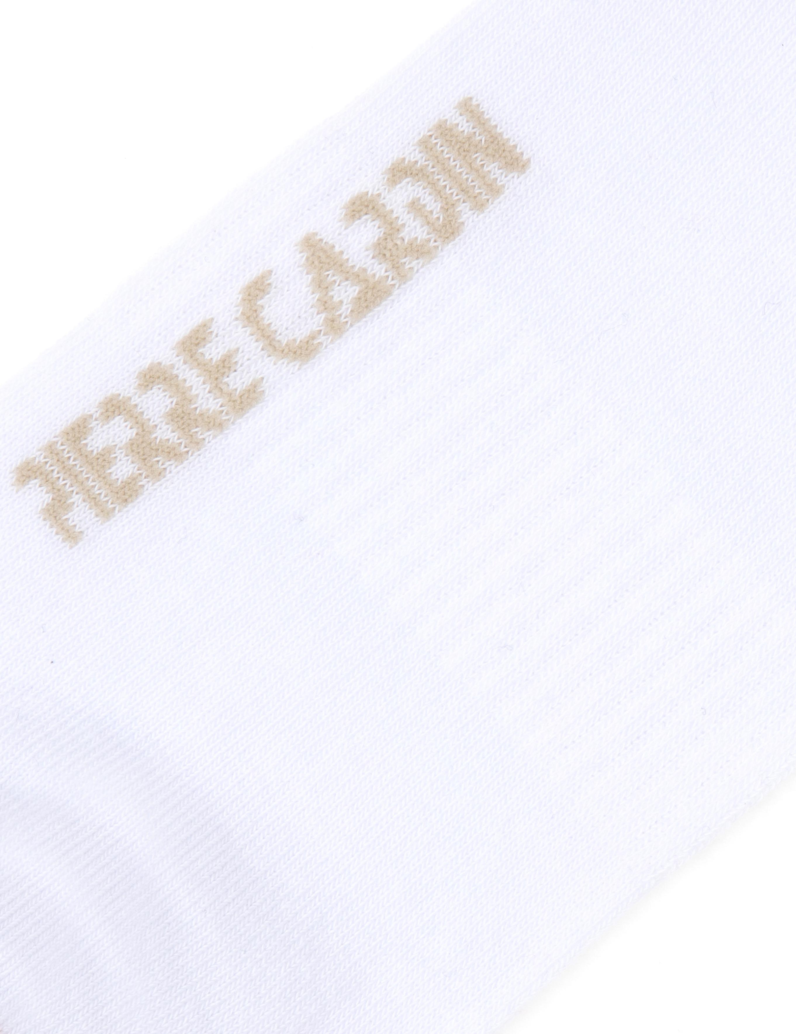 Erkek Pamuk Karışımlı Beyaz Soket Desenli Çorap