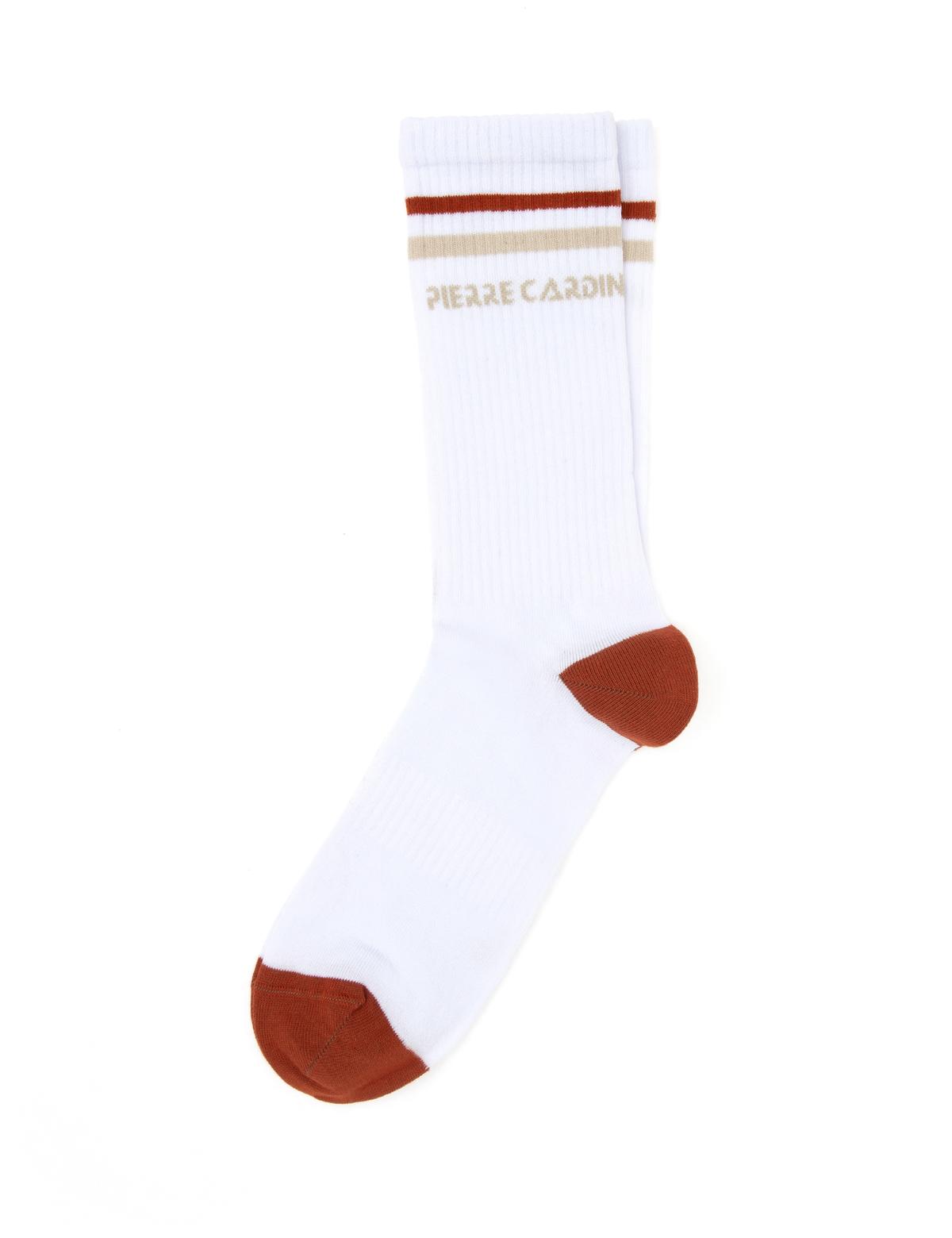 Erkek Pamuk Karışımlı Beyaz Soket Desenli Çorap - 50299675003