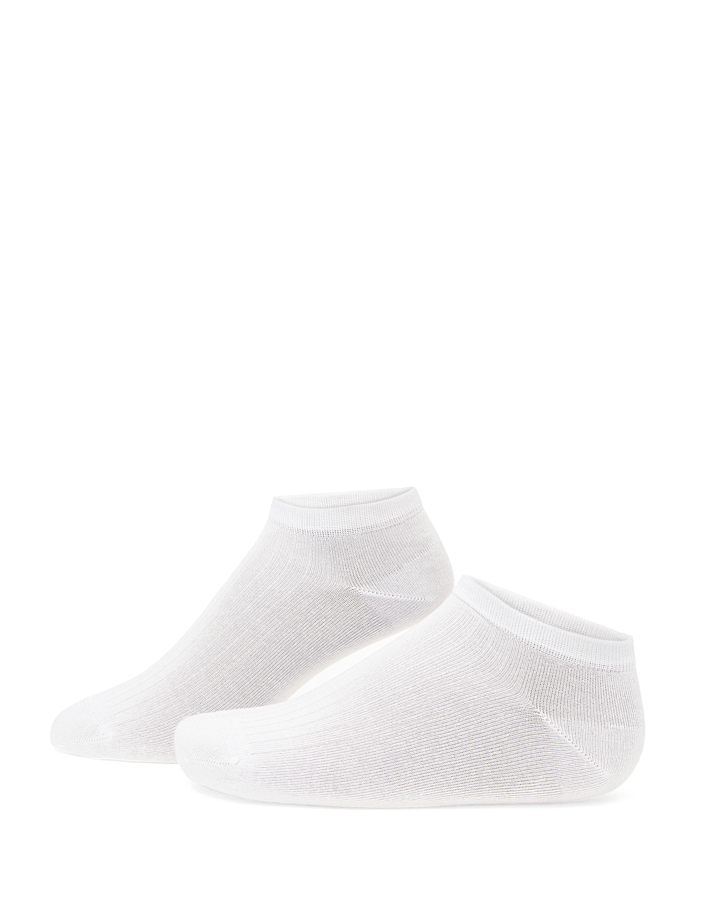 Erkek Bambu Karışımlı Beyaz Patik Desenli Çorap