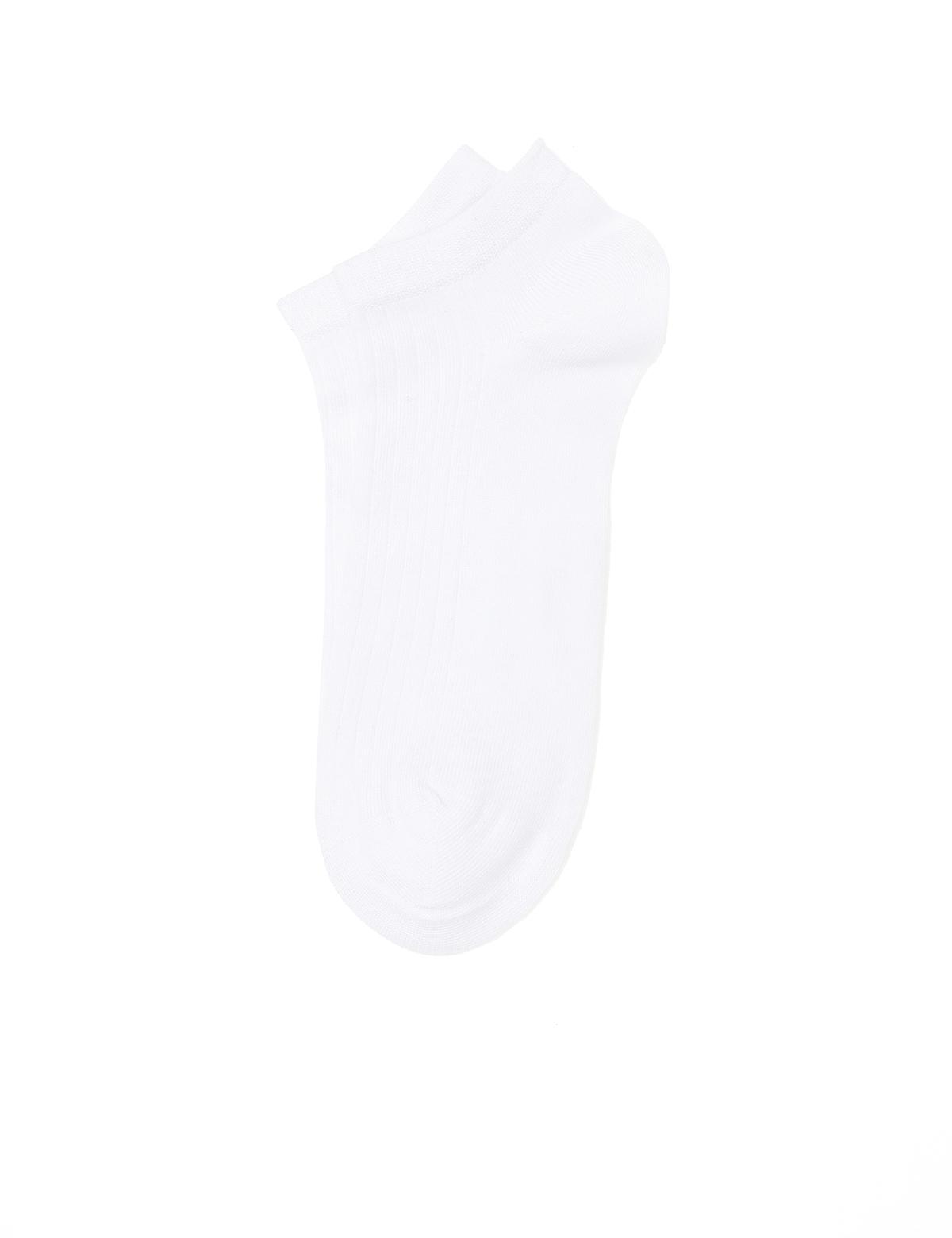 Erkek Bambu Karışımlı Beyaz Patik Desenli Çorap - 50299897005