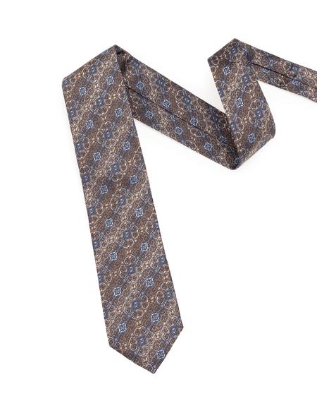 Kahverengi İpek Kravat - 50301104002