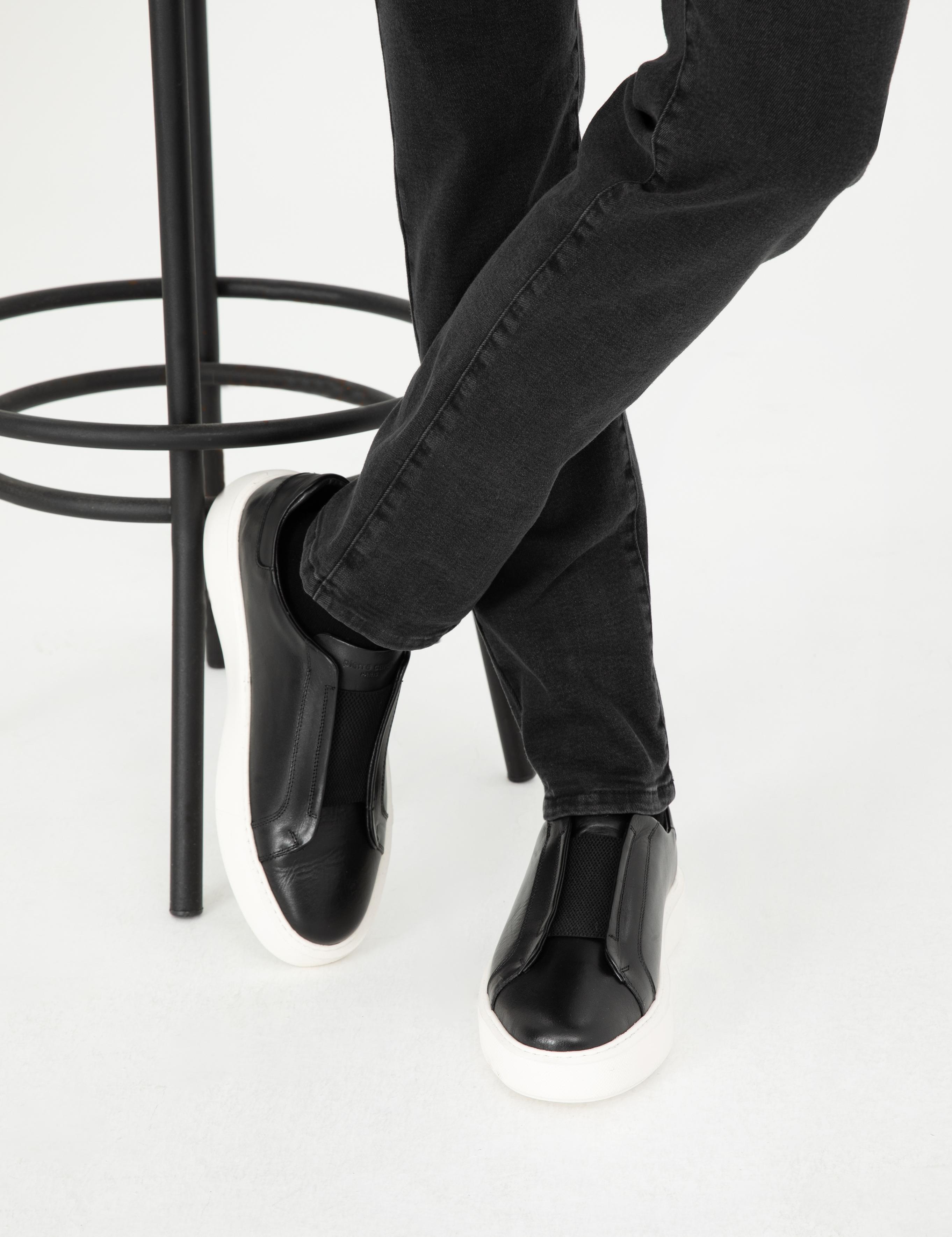 Siyah %100 Deri Casual Ayakkabı