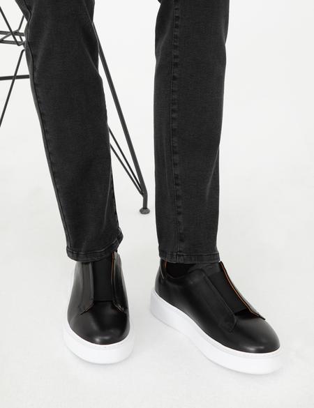 Siyah %100 Deri Casual Ayakkabı - 50296068005