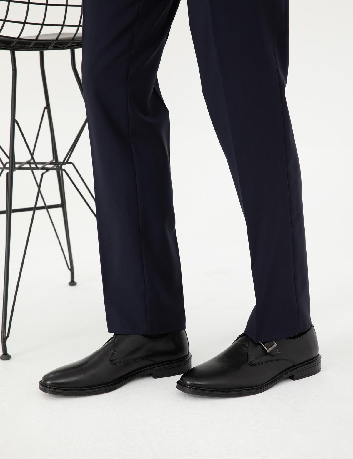 Siyah %100 Deri Klasik Ayakkabı - 50298521005