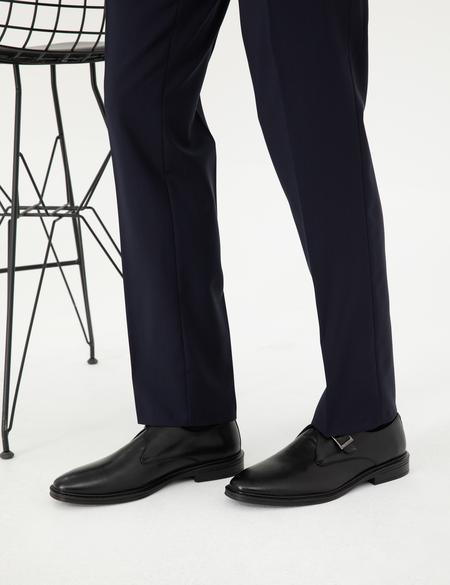 Siyah %100 Deri Klasik Ayakkabı - 50298521005