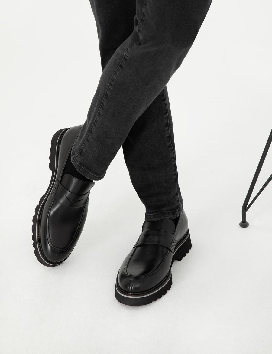 Siyah %100 Deri Casual Ayakkabı