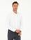 Beyaz Slim Fit Armürlü Uzun Kollu Gömlek