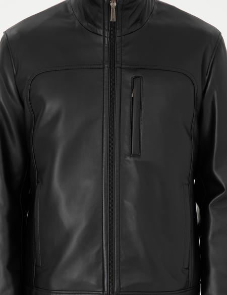 Siyah Suni Deri Ceket - 50300560005