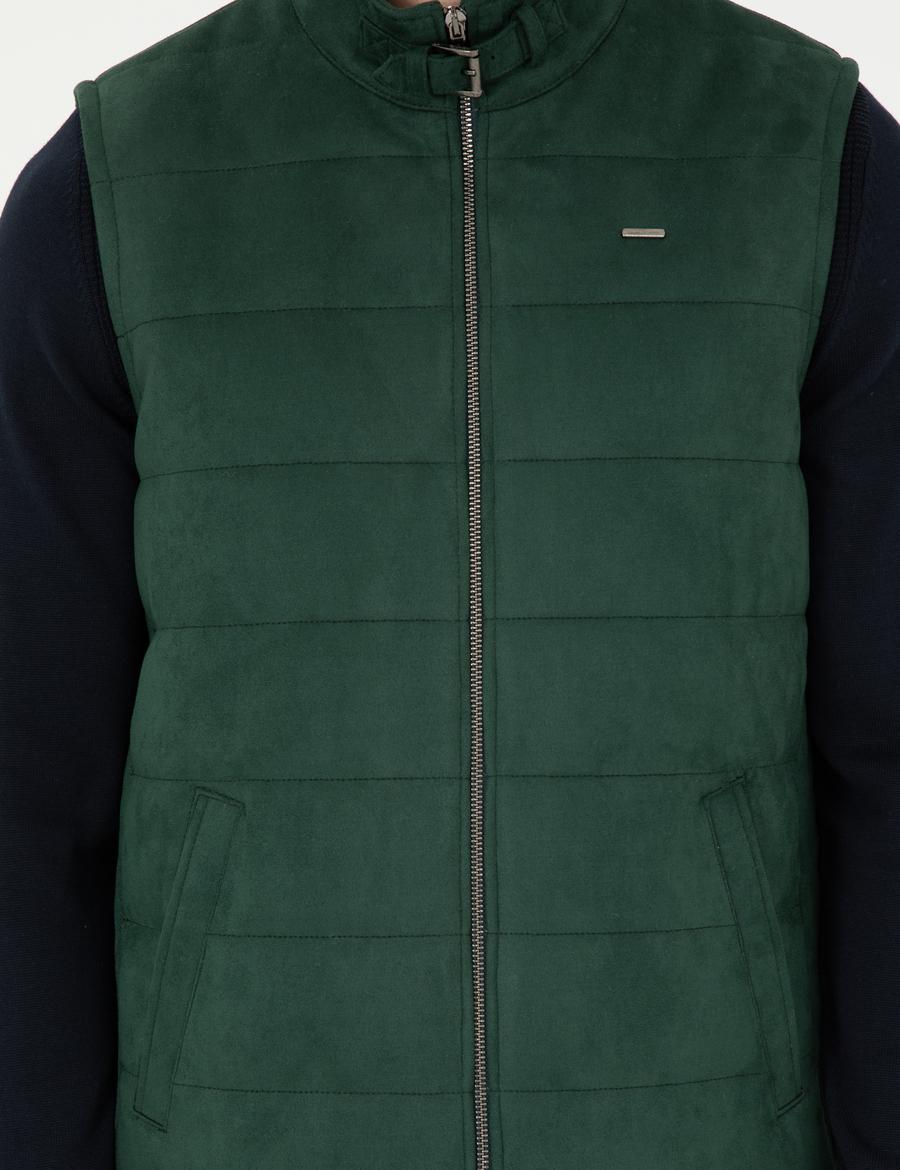 Yeşil Suni Deri Yelek