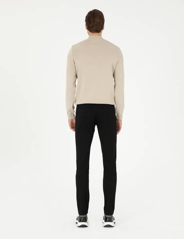 Siyah Slim Fit Kanvas Pantolon
