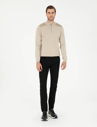 Siyah Slim Fit Kanvas Pantolon