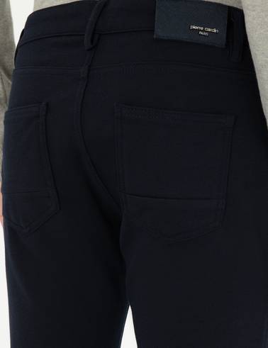 Lacivert Slim Fit Kanvas Pantolon