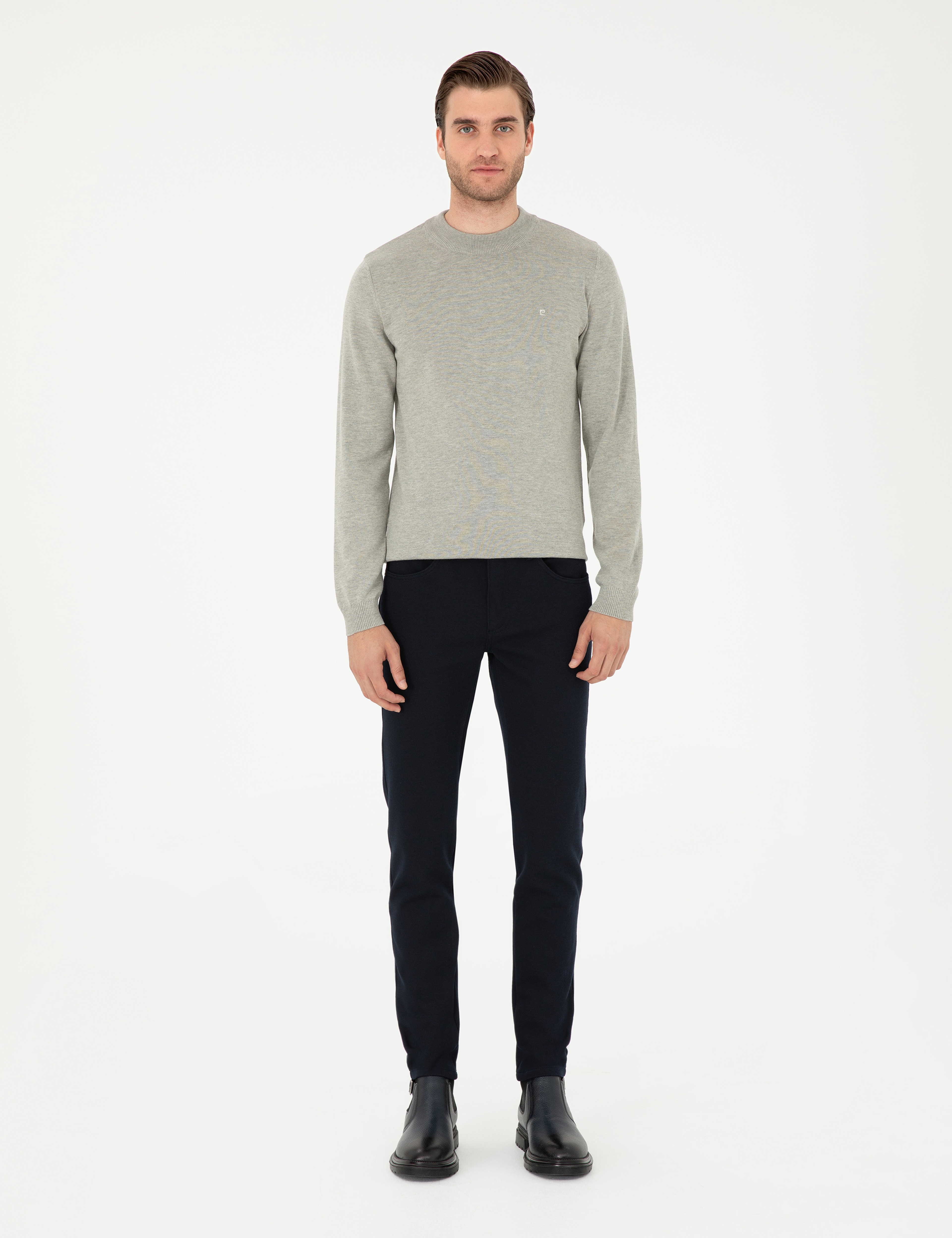 Lacivert Slim Fit Kanvas Pantolon