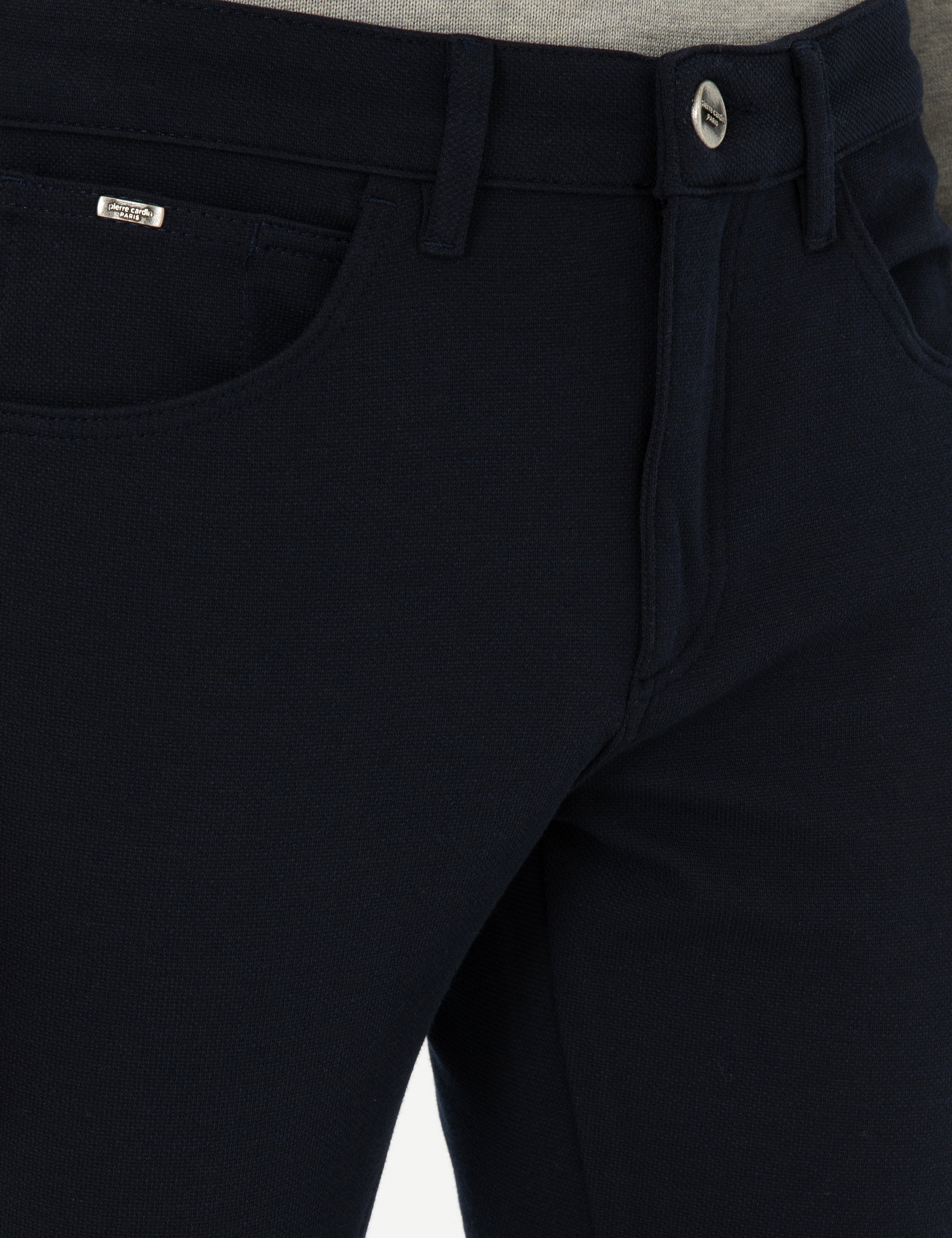 Lacivert Slim Fit Kanvas Pantolon