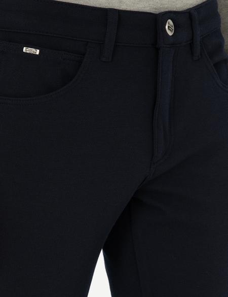 Lacivert Slim Fit Kanvas Pantolon - 50295933014