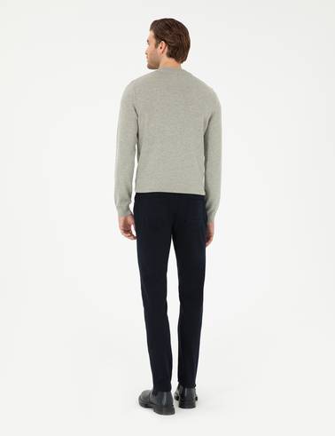 Lacivert Slim Fit Kanvas Pantolon