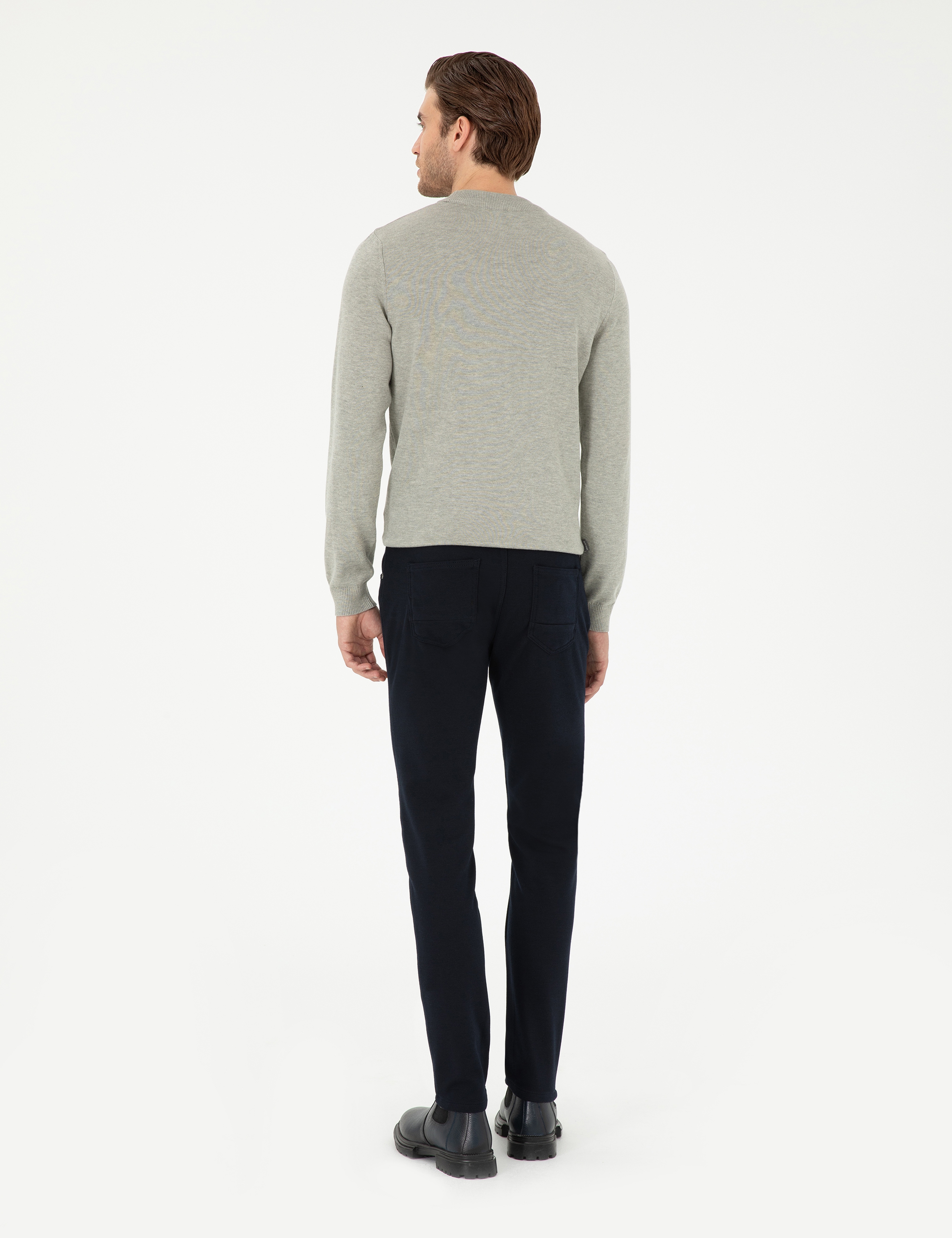 Lacivert Slim Fit Kanvas Pantolon - Image 4