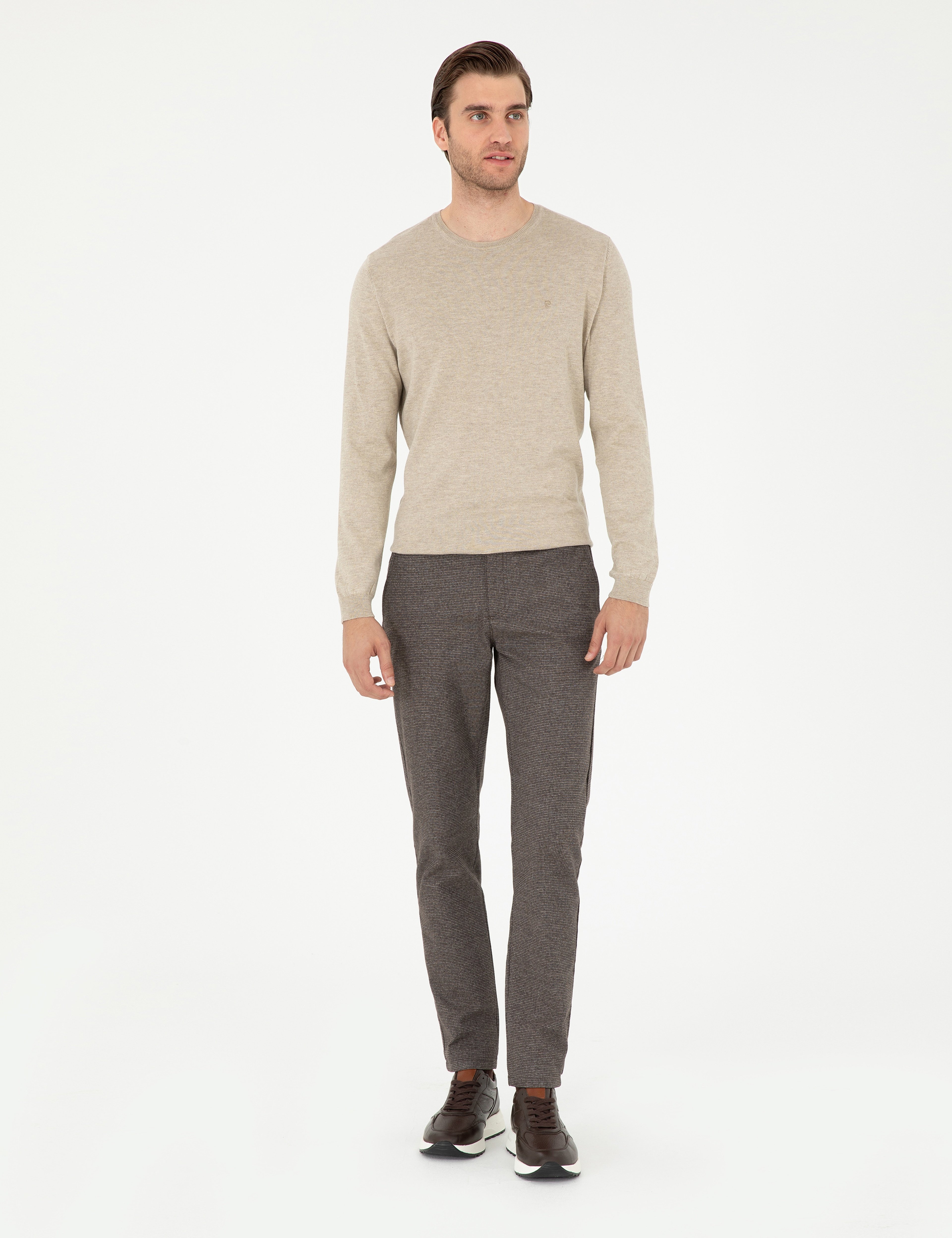 Kahverengi Slim Fit Kanvas Pantolon