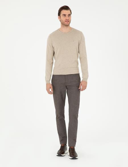 Kahverengi Slim Fit Kanvas Pantolon - 50295920007