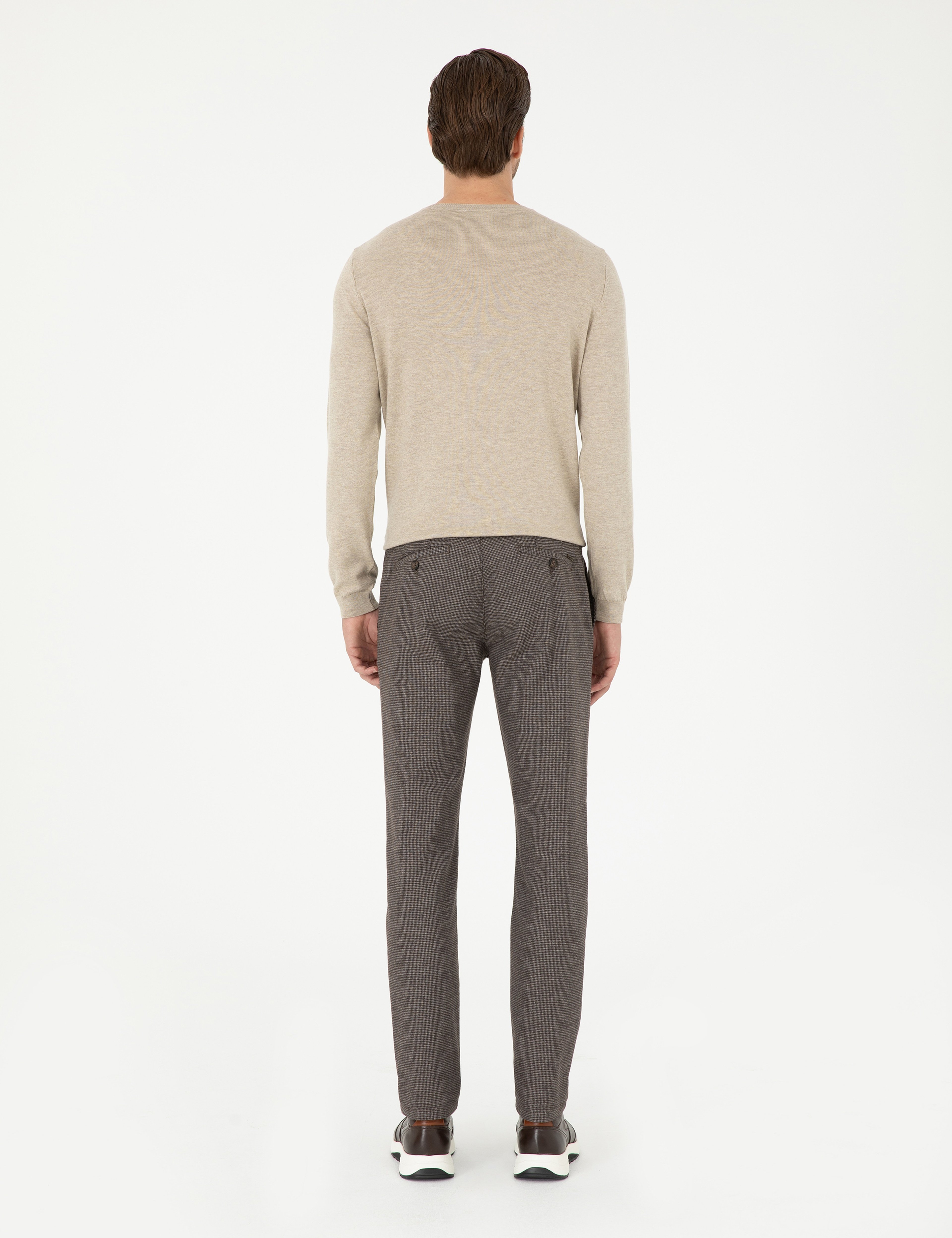 Kahverengi Slim Fit Kanvas Pantolon