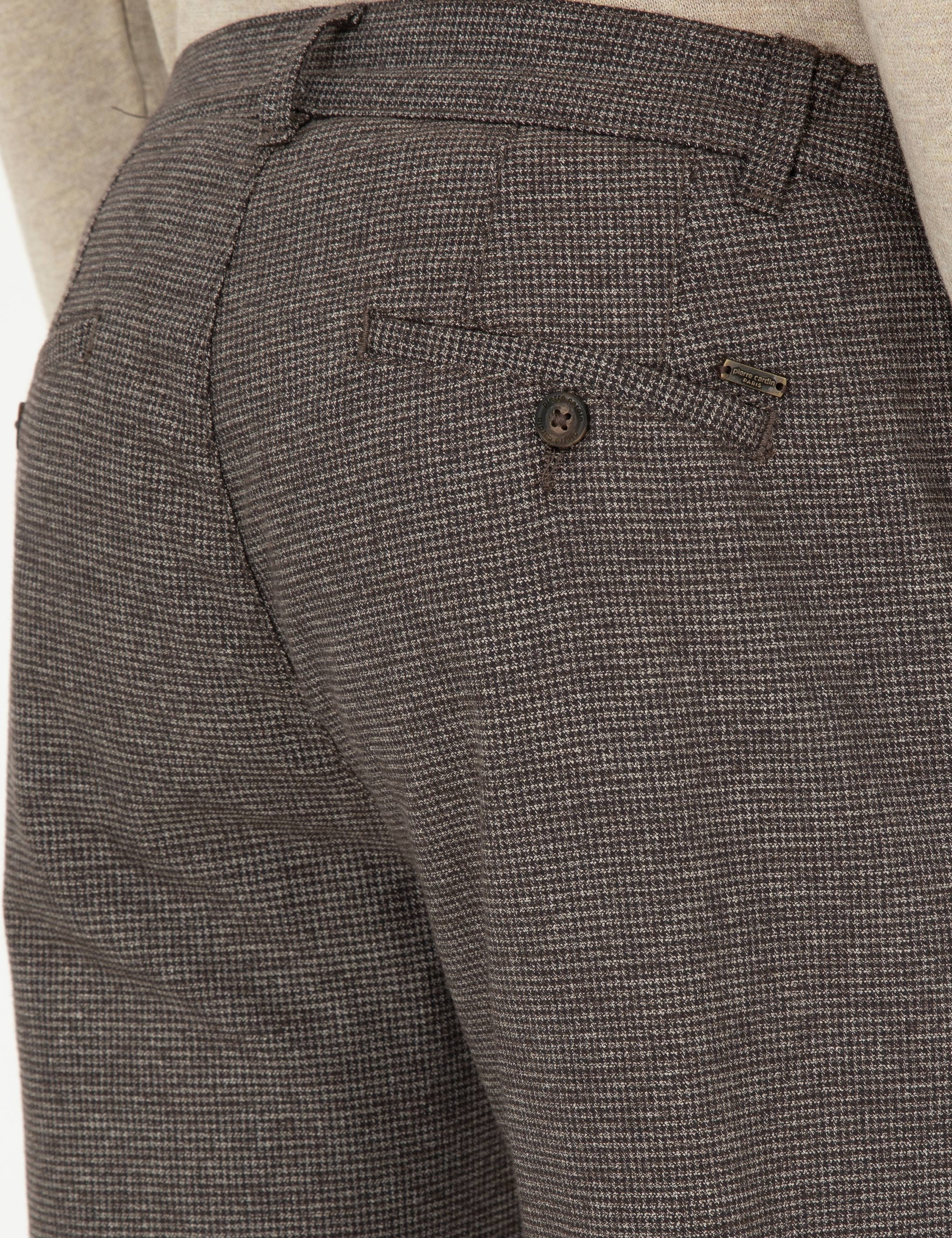 Kahverengi Slim Fit Kanvas Pantolon - Image 6