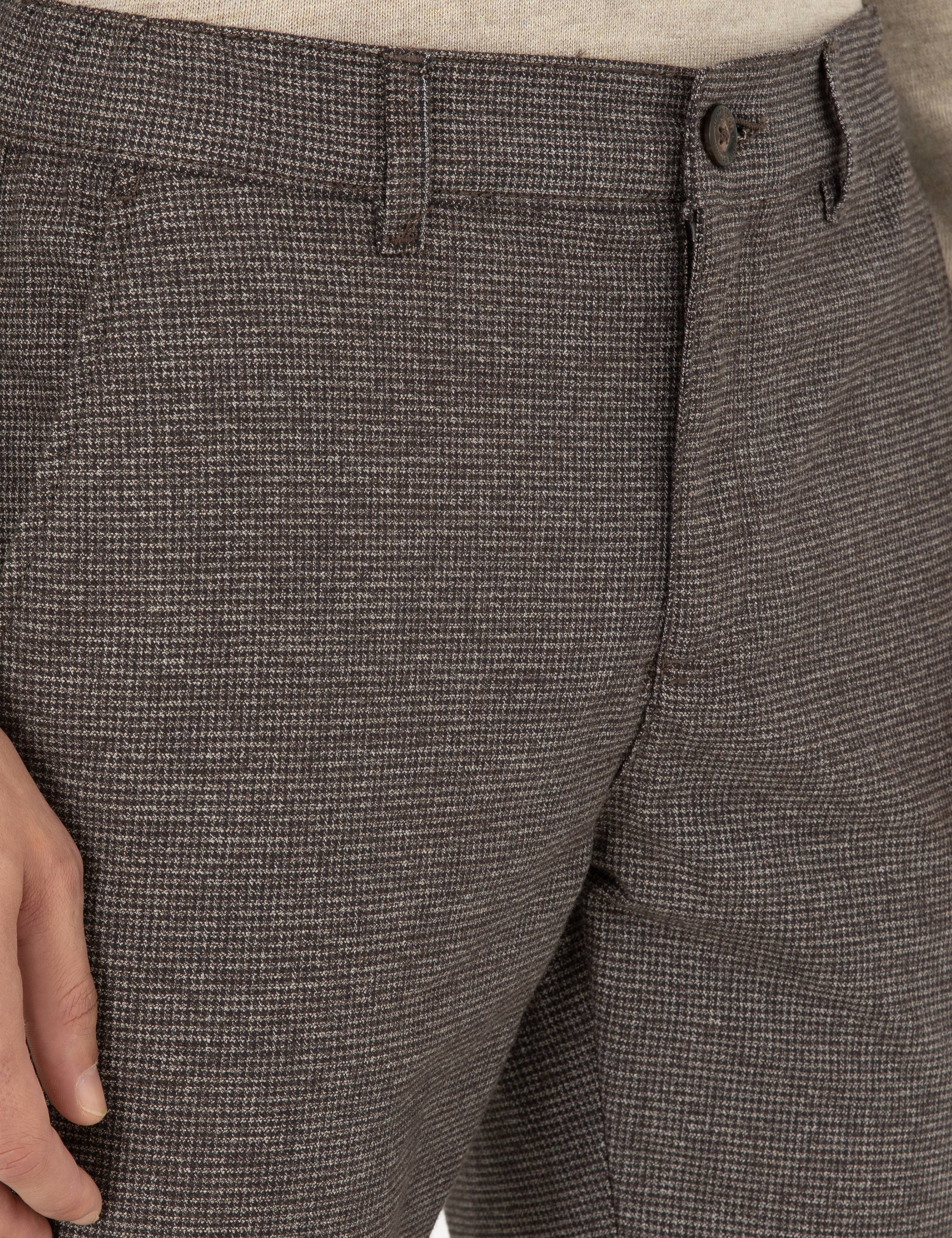 Kahverengi Slim Fit Kanvas Pantolon - Image 5