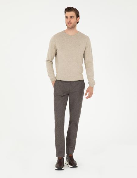 Kahverengi Slim Fit Kanvas Pantolon - 50295920007