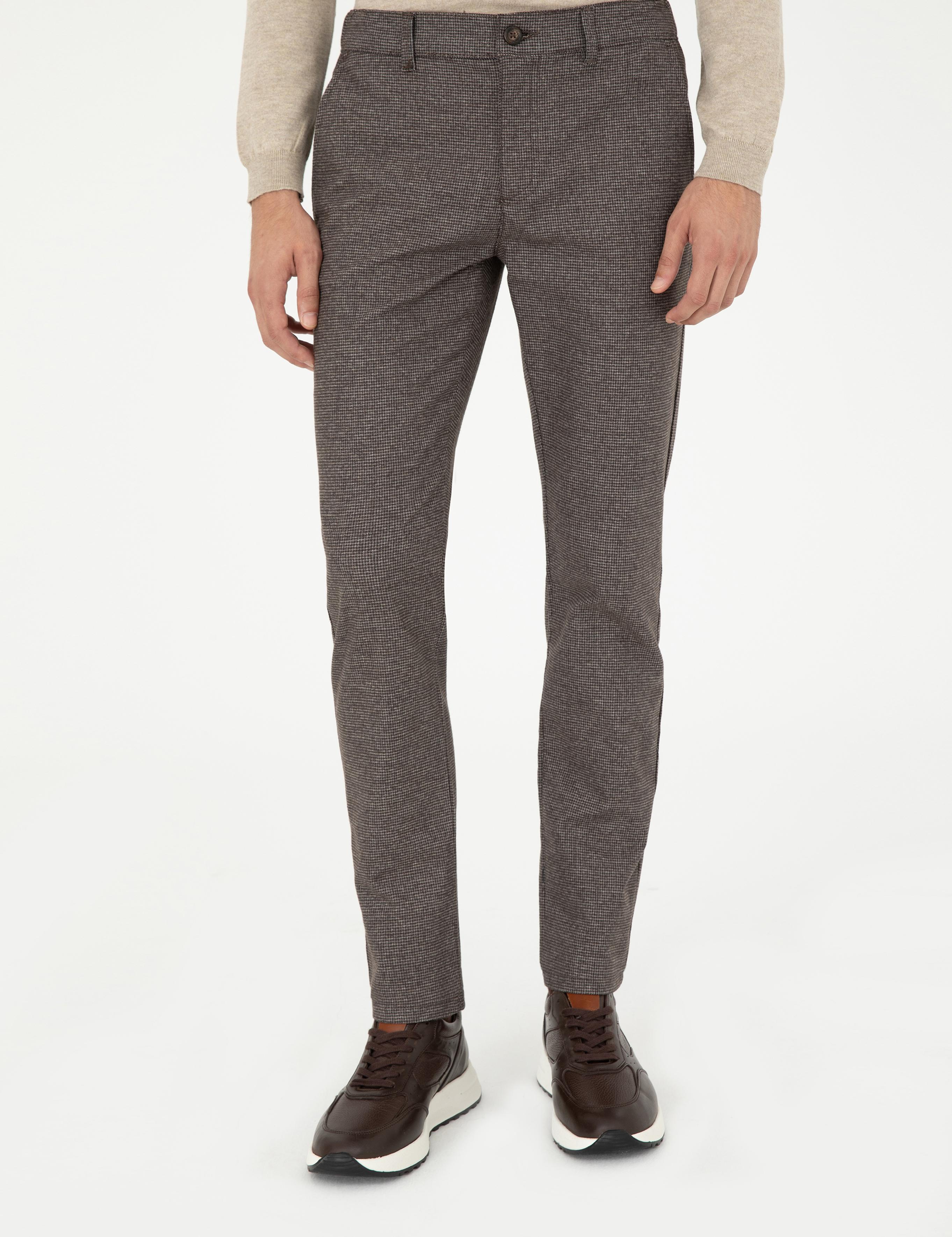 Kahverengi Slim Fit Kanvas Pantolon