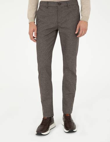 Kahverengi Slim Fit Kanvas Pantolon