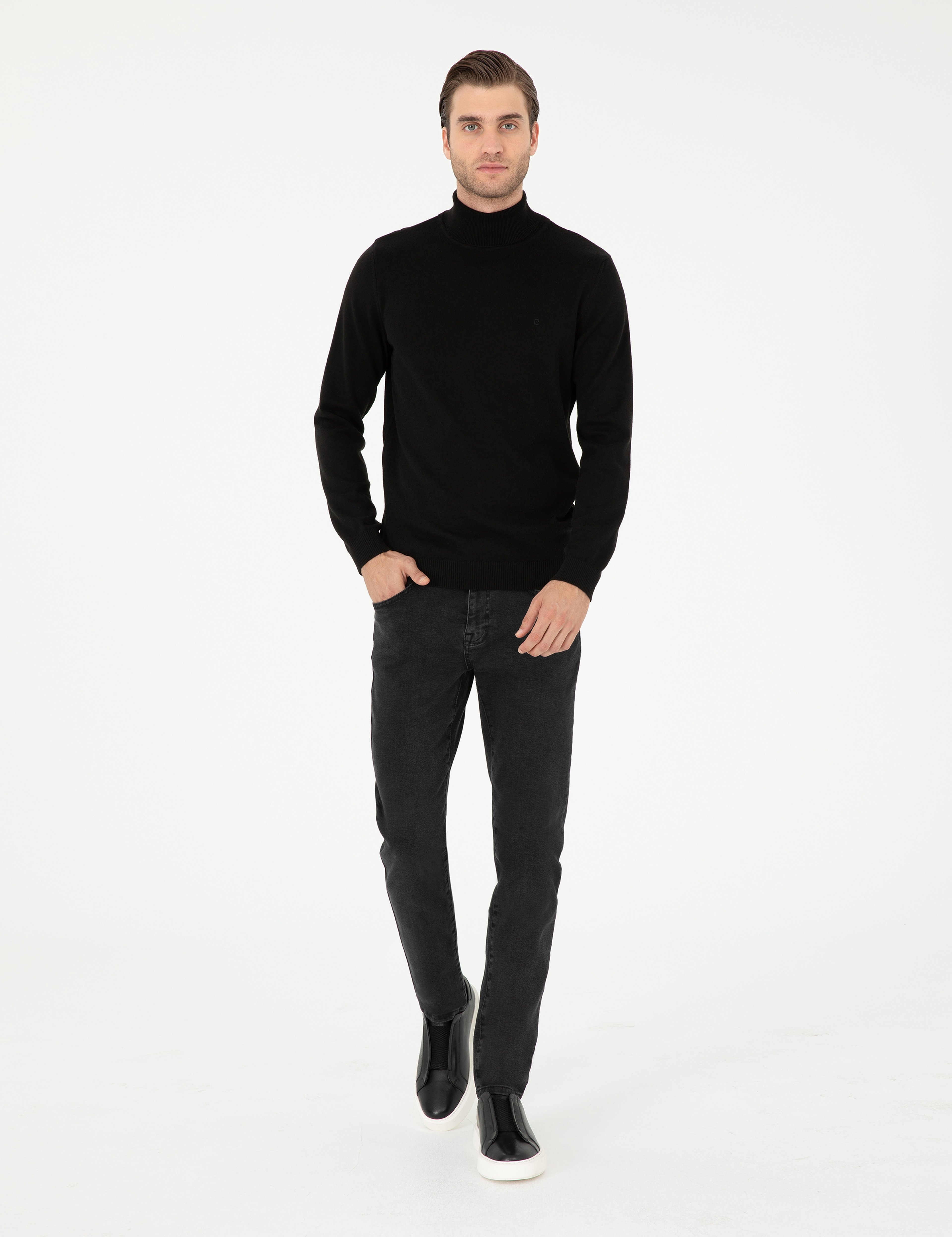 Antrasit Slim Fit Jean Pantolon - Image 1