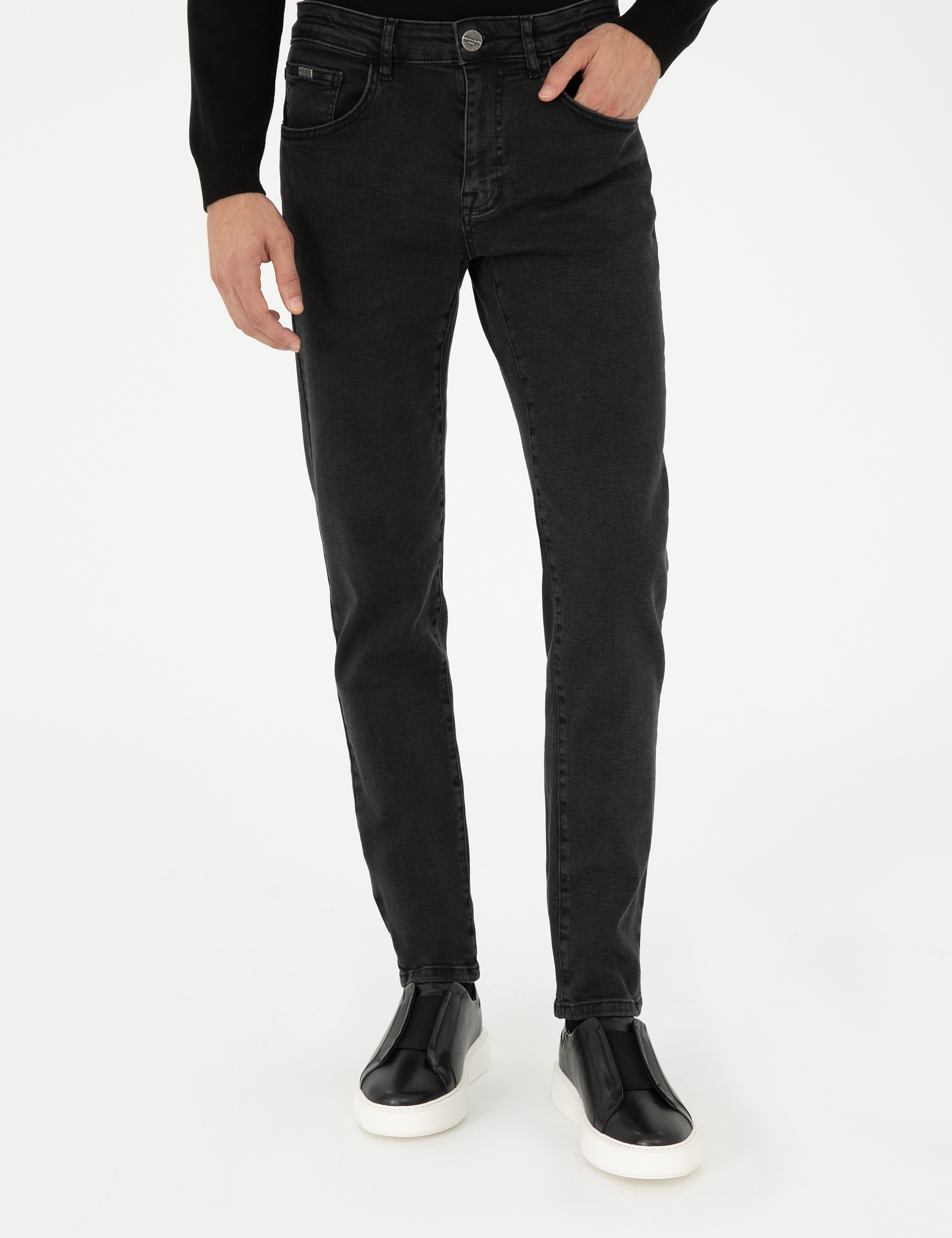 Antrasit Slim Fit Jean Pantolon - Image 2