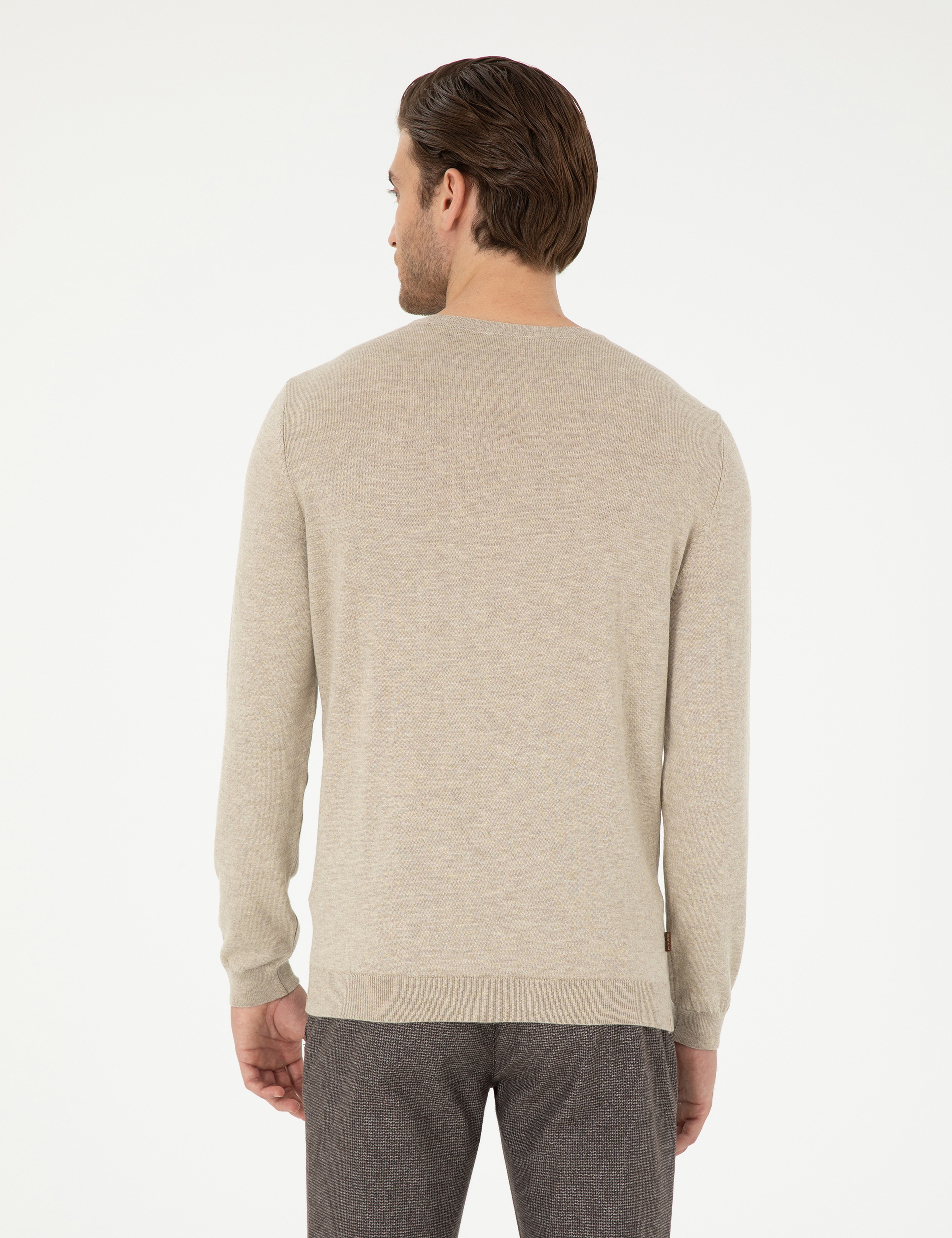 Kum Melanj Slim Fit Bisiklet Yaka Basic Triko Kazak - Image 5