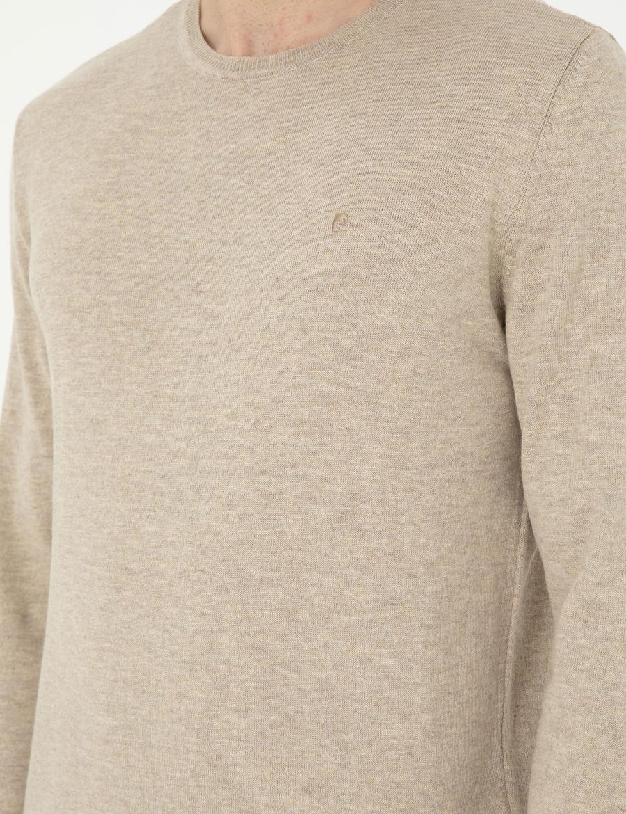 Kum Melanj Slim Fit Bisiklet Yaka Basic Triko Kazak