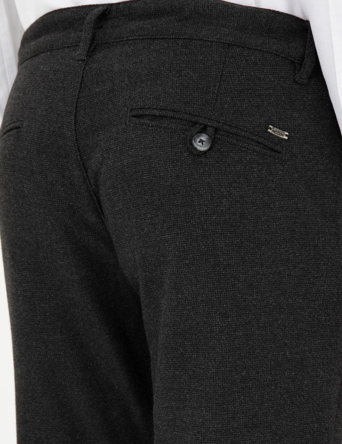 Antrasit Slim Fit Bağcıklı Kanvas Pantolon - 50296178304