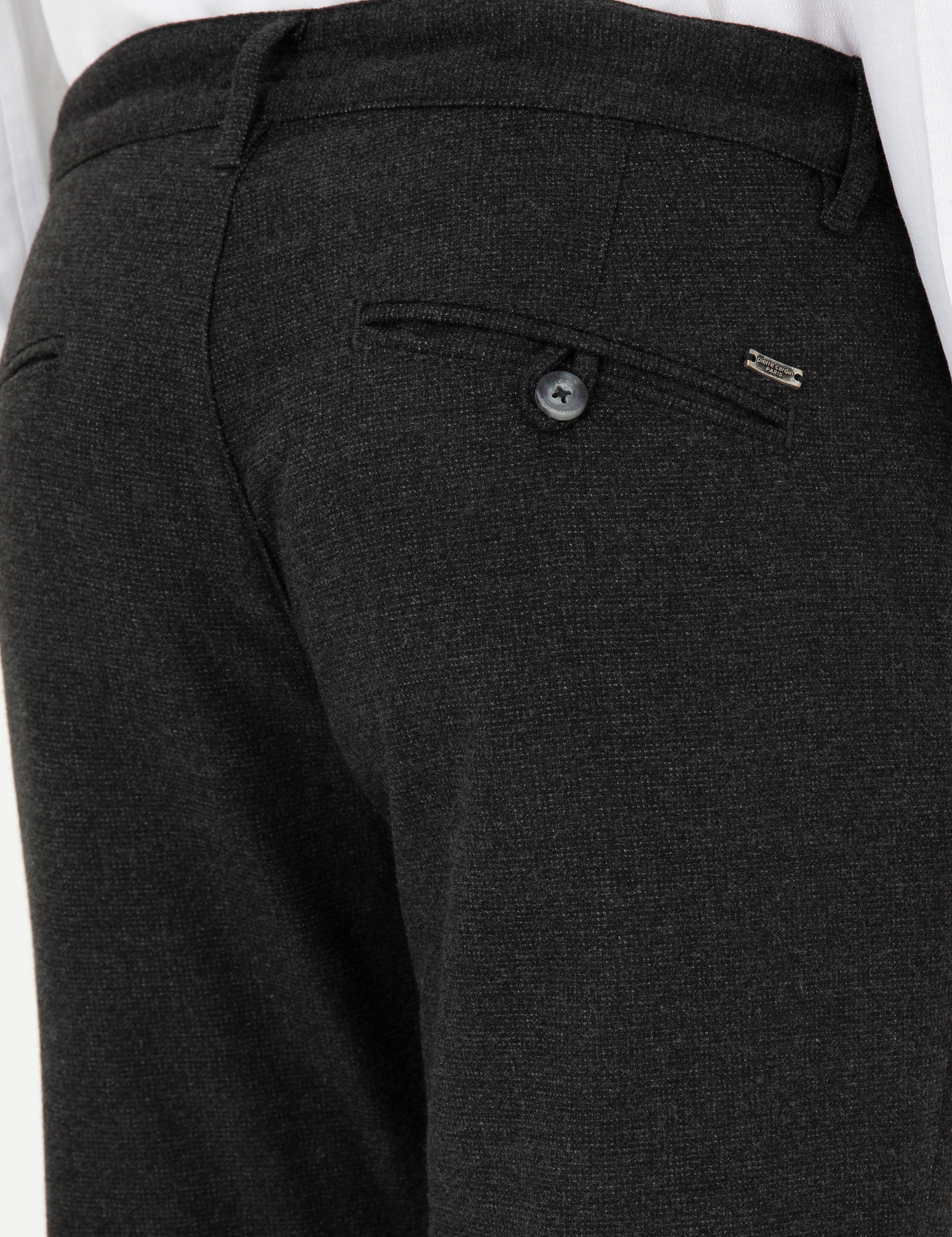 Antrasit Slim Fit Bağcıklı Kanvas Pantolon - Image 6