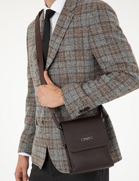 Erkek Kahverengi %100 Deri Omuz Çantası - 50296095001