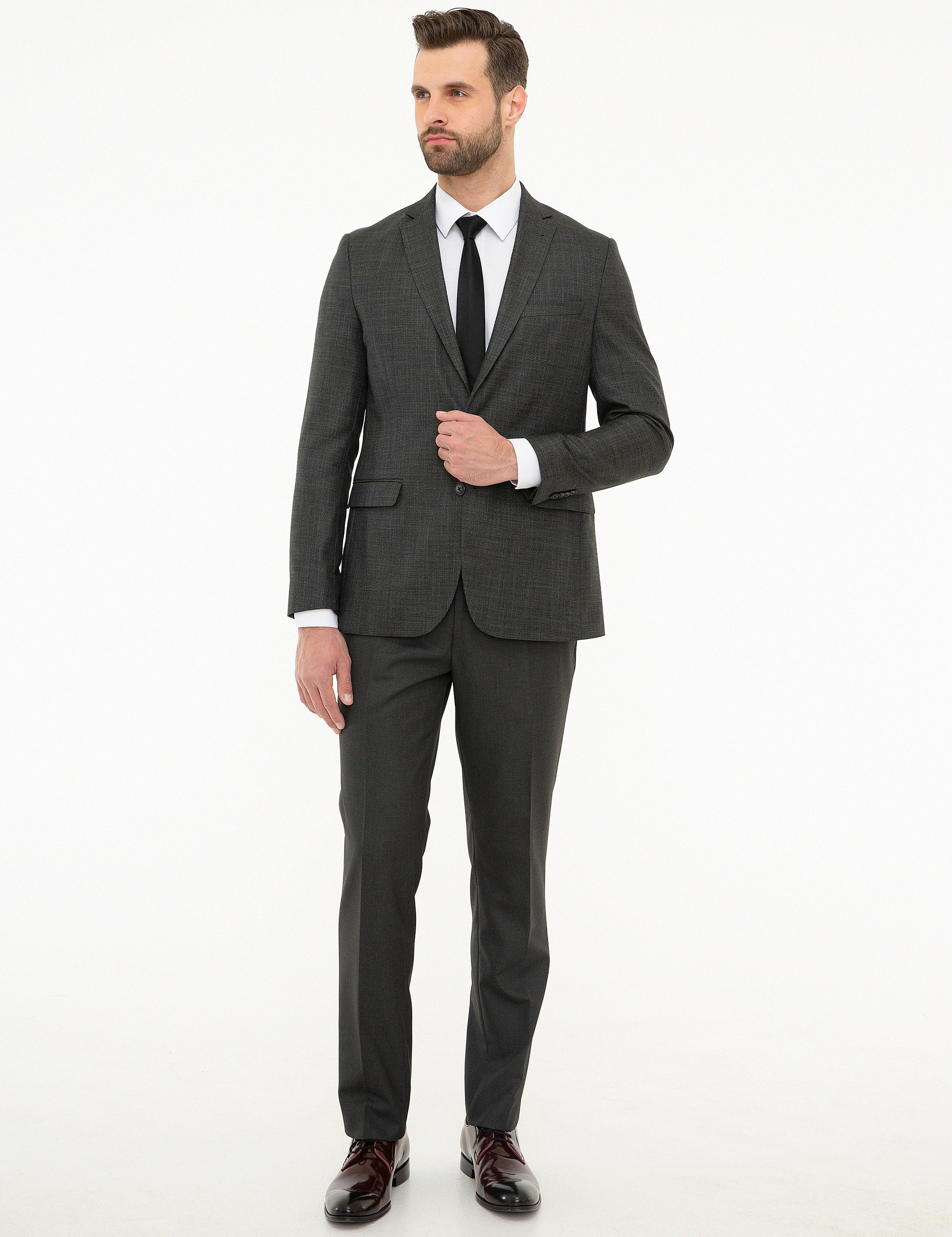 Siyah Slim Fit Ceket - Image 5