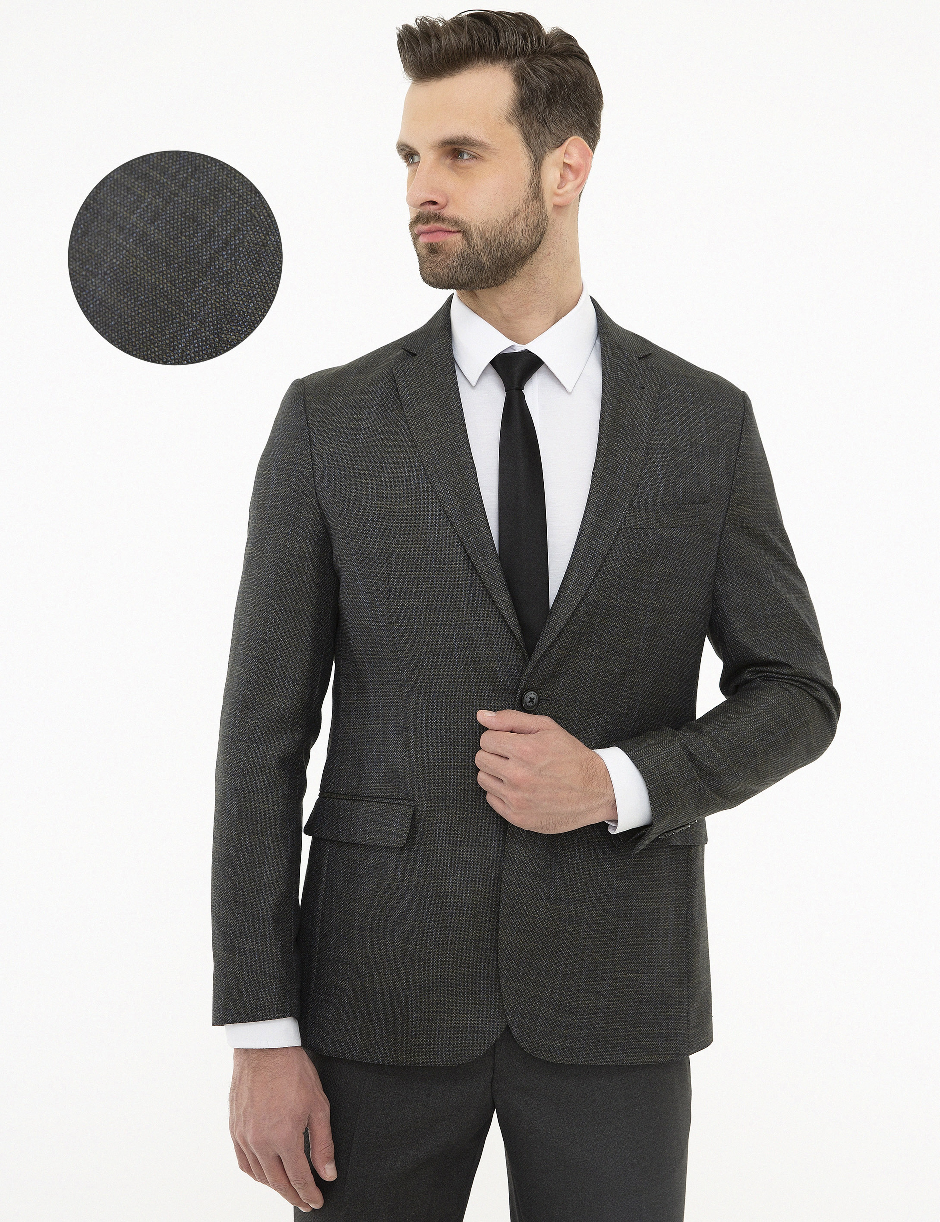 Siyah Slim Fit Ceket - Image 1