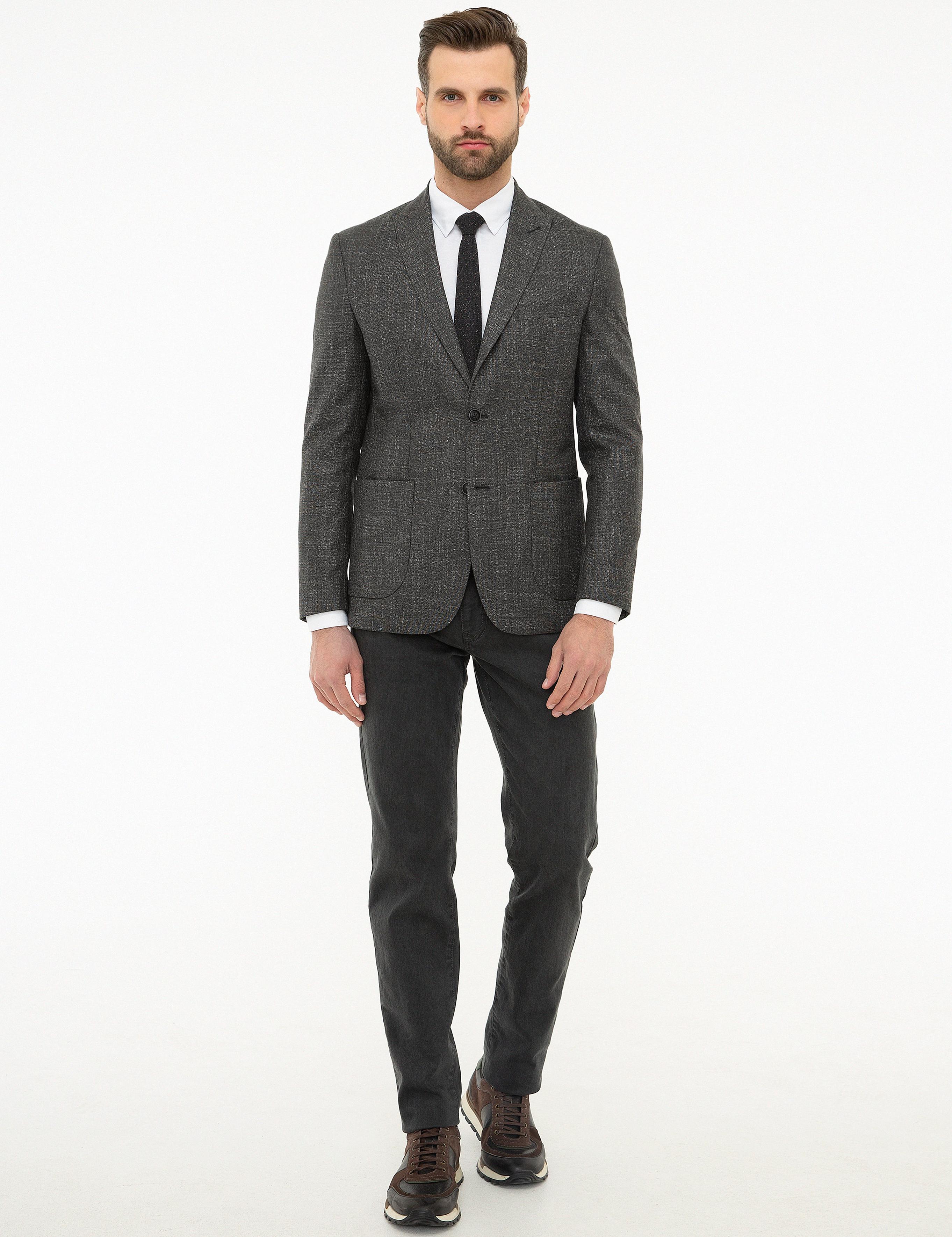 Füme Slim Fit Ceket