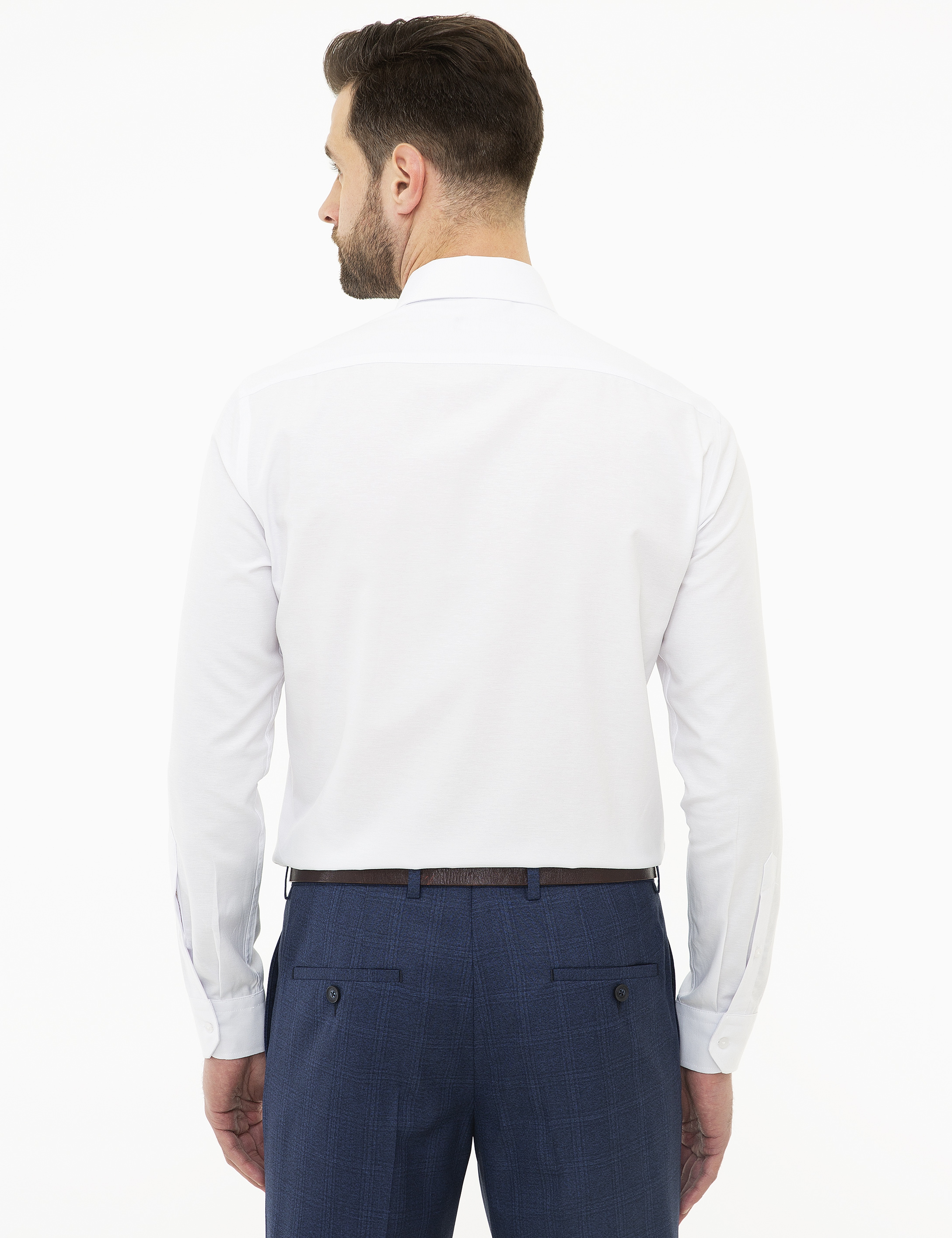 Beyaz Slim Fit Basic Gömlek - Image 3