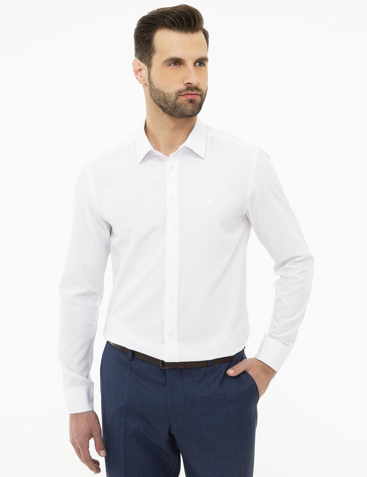 Beyaz Slim Fit Basic Gömlek