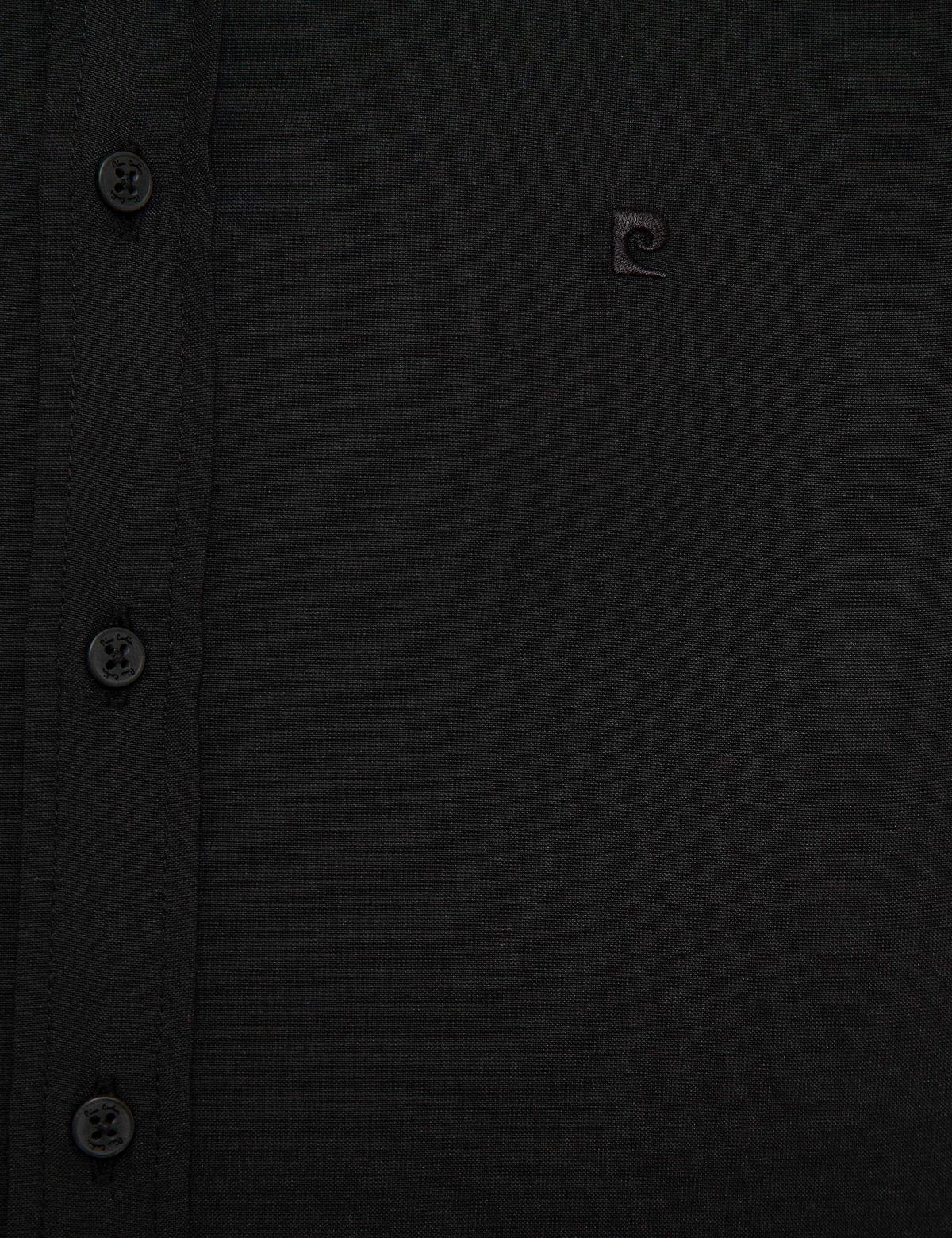 Siyah Slim Fit Uzun Kollu Basic Gömlek - 50226660024