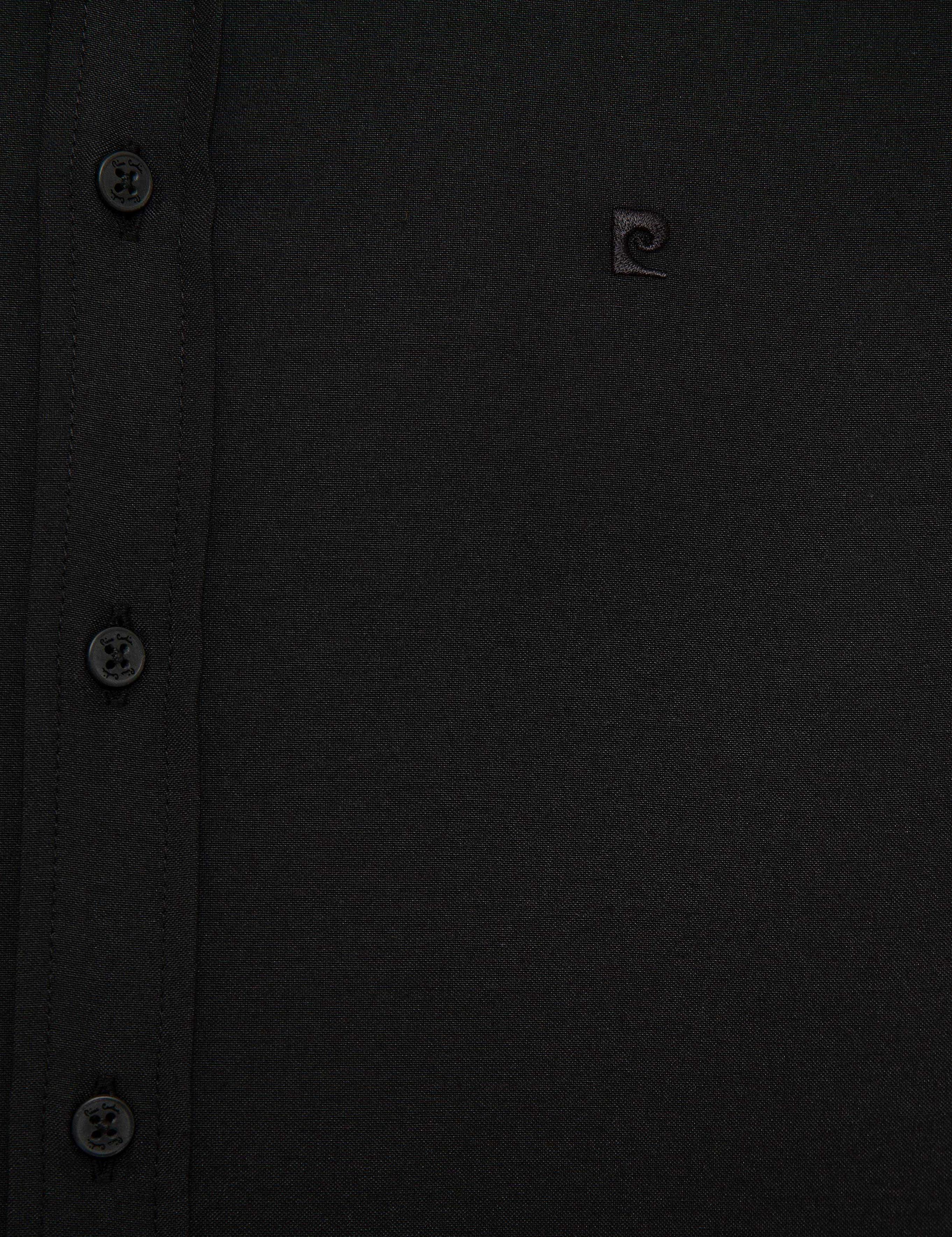 Siyah Slim Fit Uzun Kollu Basic Gömlek