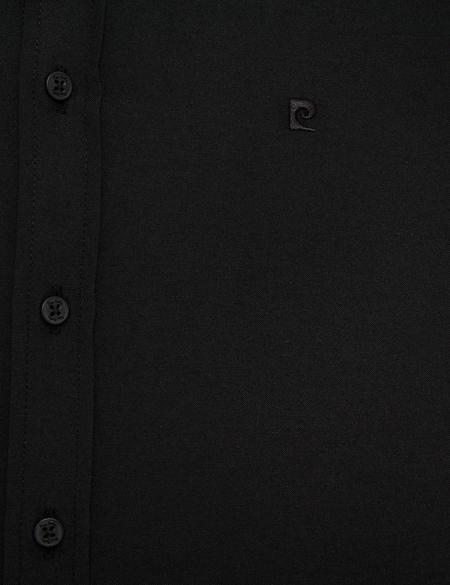 Siyah Slim Fit Uzun Kollu Basic Gömlek - 50226660024